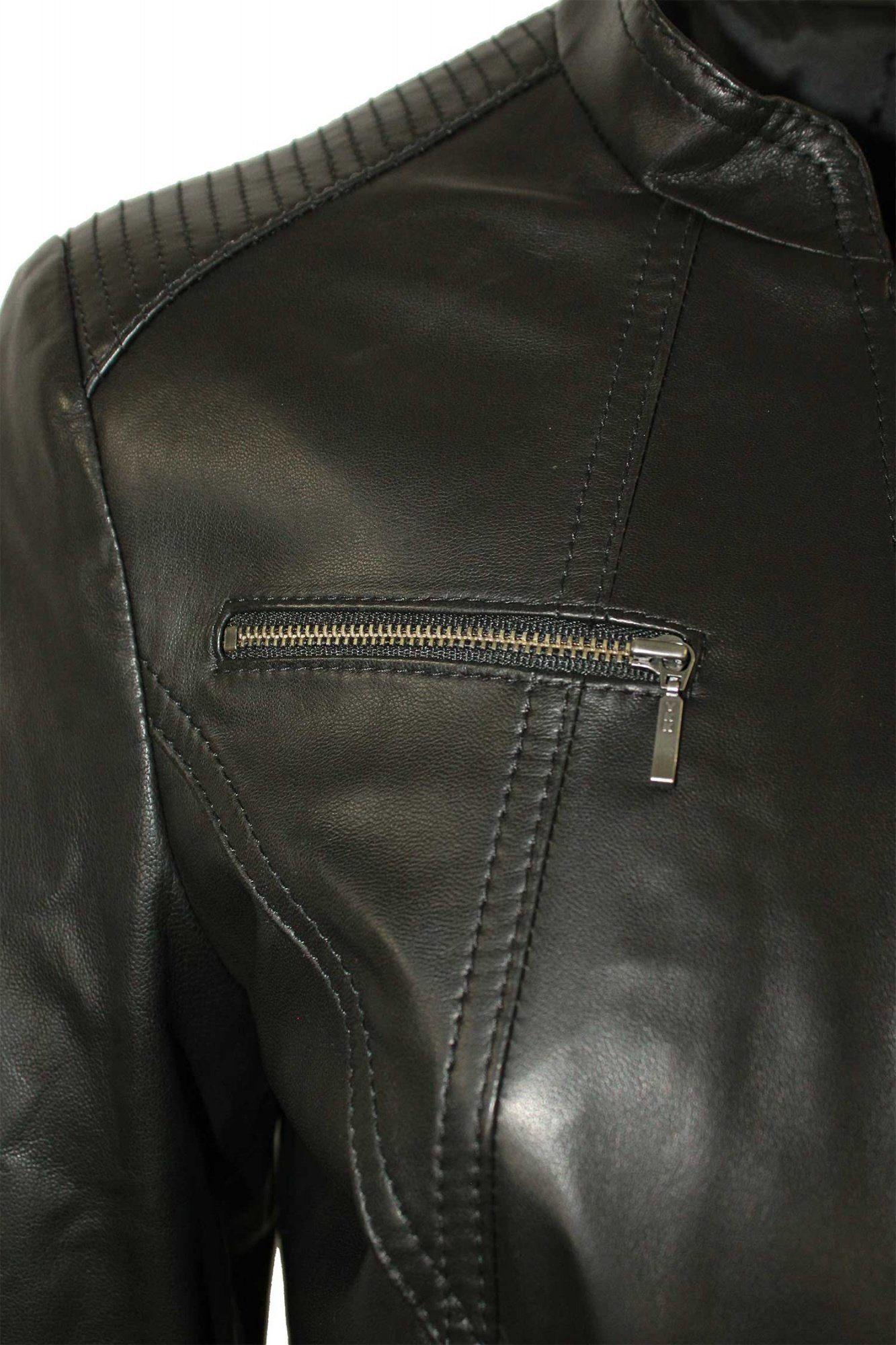 Maddox Lederjacke Clari MADDOX - Damen Lederjacke Lammnappa schwarz