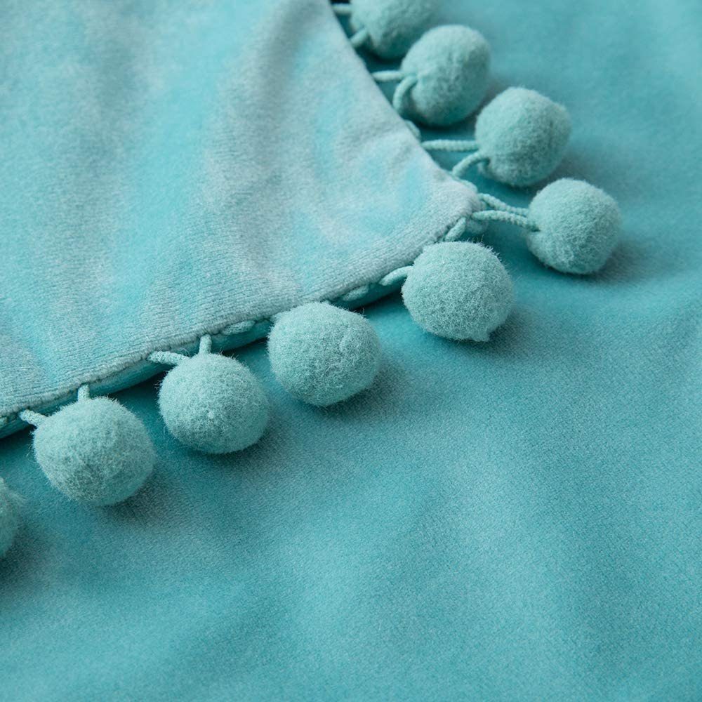 Kissenbezüge 2er-Pack, gemütliche weiche Kissenbezüge, cm) 50 × Blau(30 Pompons Juoungle Heimdekoration