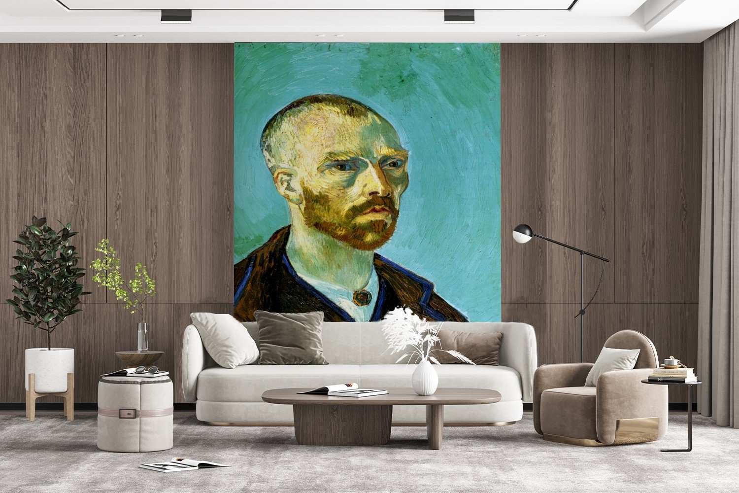 (4 - MuchoWow Wohnzimmer, St), Montagefertig Vincent Vinyl gewidmet Wandtapete Matt, Gogh, für van bedruckt, Fototapete Gauguin Tapete