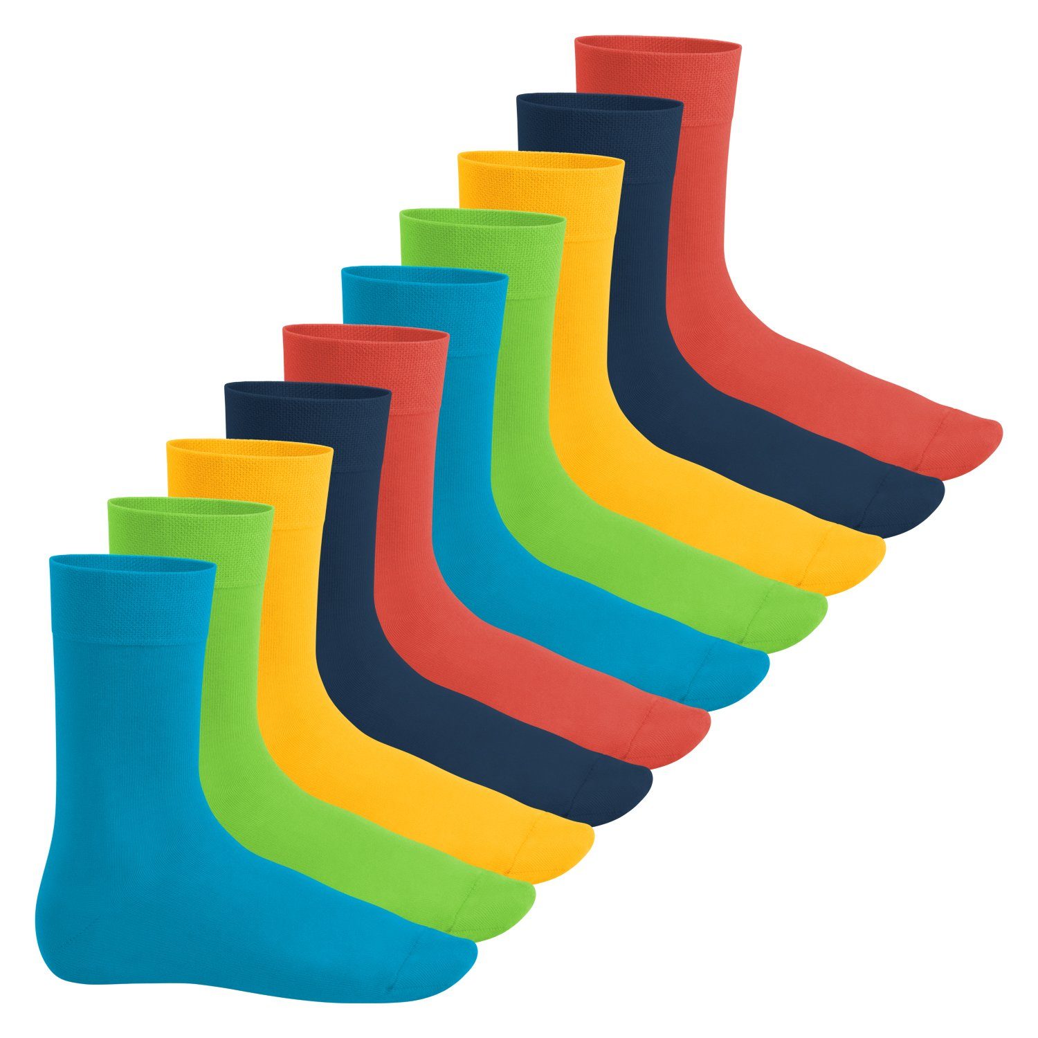 Footstar Basicsocken Everyday! Herren Damen Baumwolle mit Trendfarben Socken (10 & Paar)