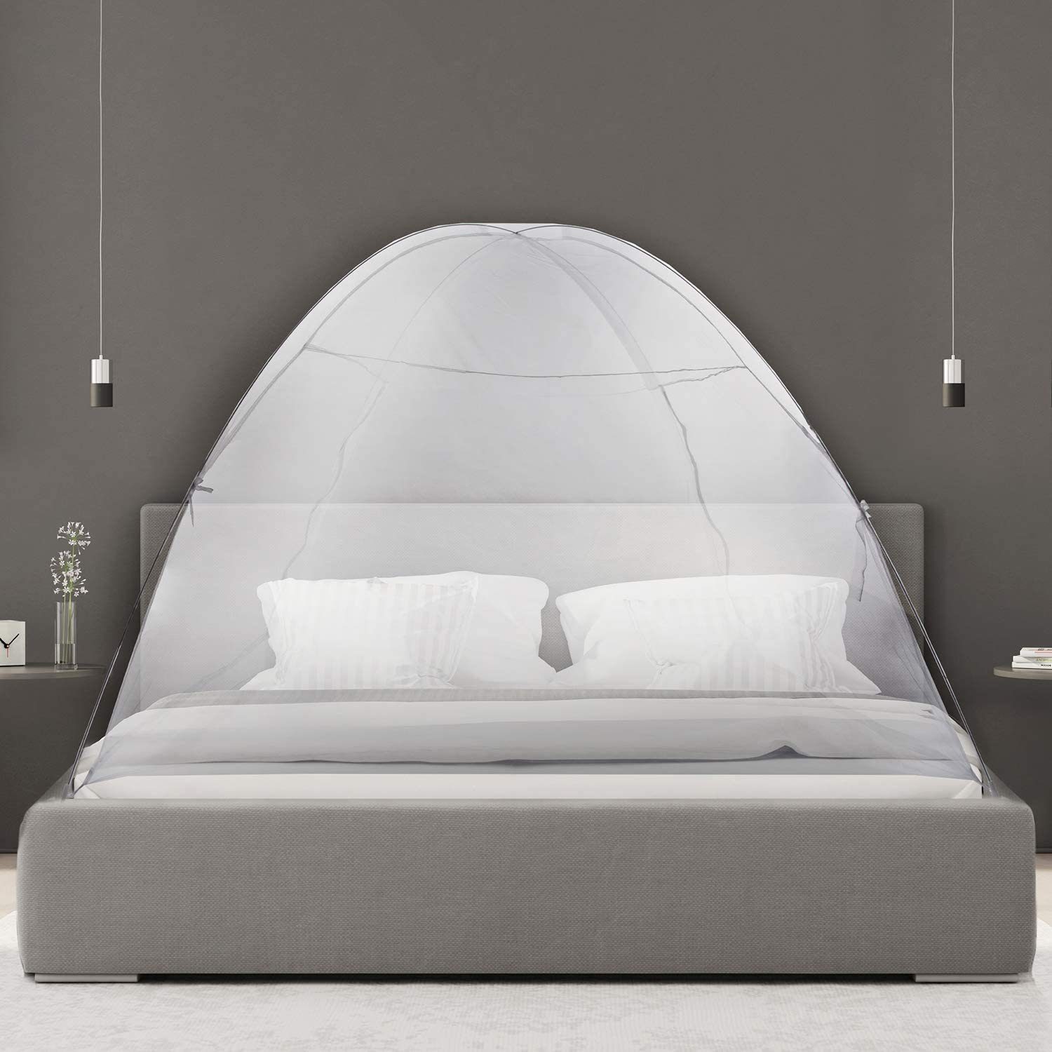 Goods+Gadgets Moskitonetz GOODS+GADGETS Pop-Up Moskitonetz XXL–Automatik Moskitonetz 200x200 cm (XXL, Mobiler Insektenschutz), 200 x 200 cm