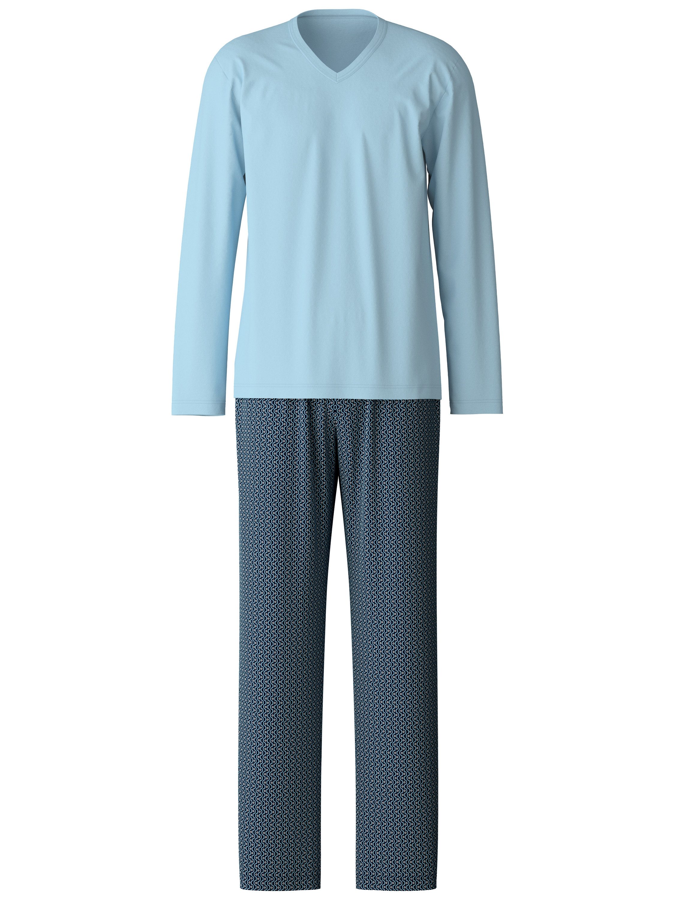 CALIDA Pyjama Cotton Special Herren (2 tlg) weich, leicht mit V-Ausschnitt