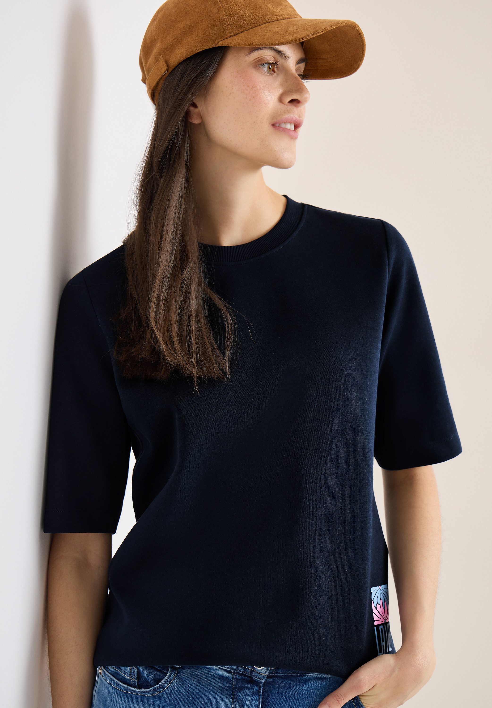 CECIL Sweater Kurzarmsweater mit großem Rückenprint günstig online kaufen