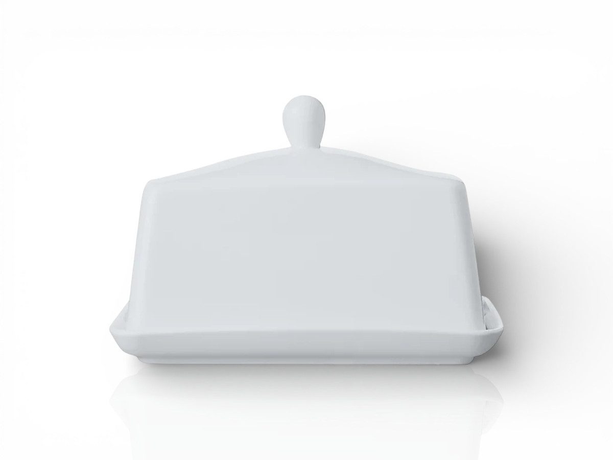 Maxwell & Williams Butterdose Maxwell & Williams Butterdose White Basics aus Porzellan 250 g, Porzellan, (2-tlg), Zeitloses Design aus hochwertigem Porzellan für 250 g Butter