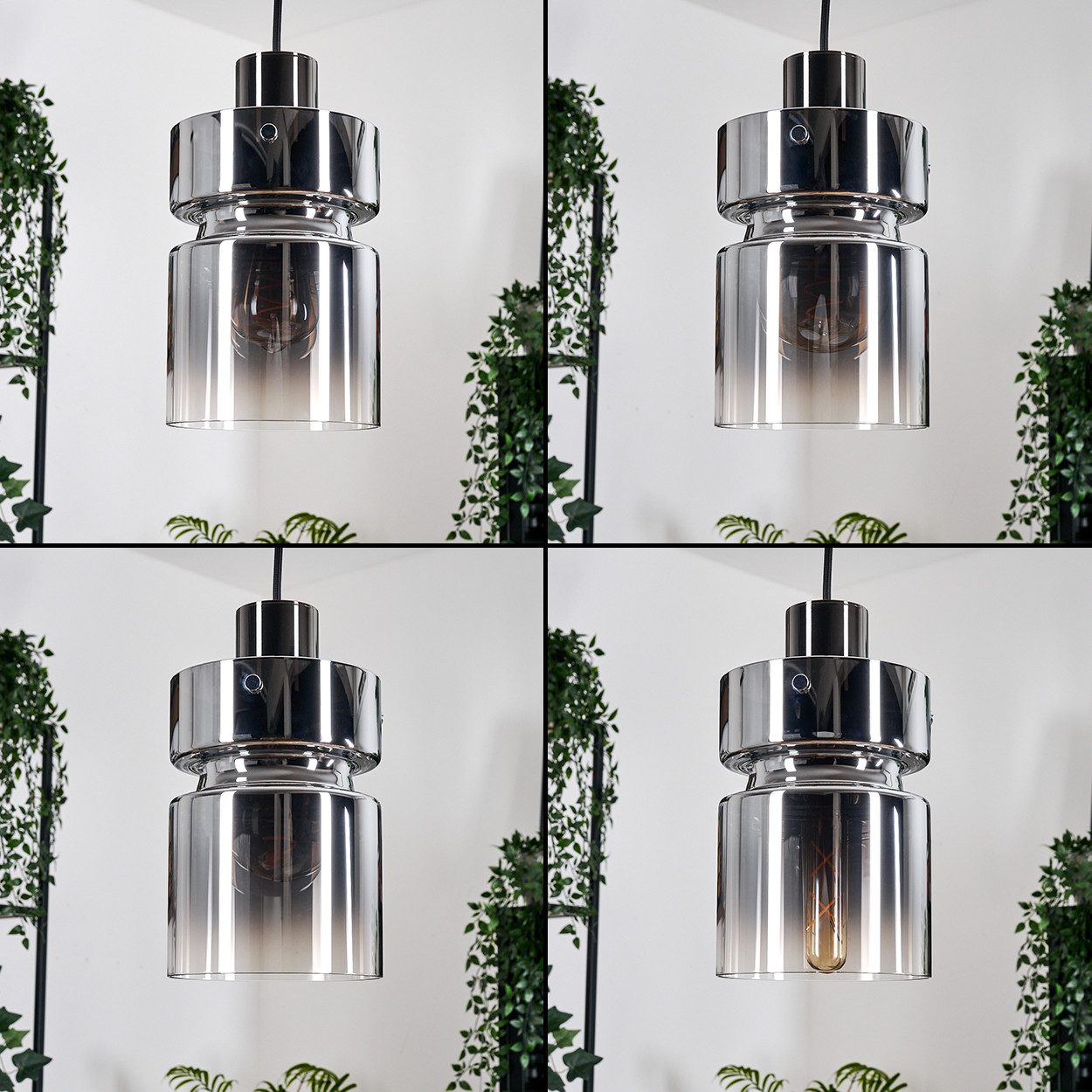 hofstein Hängeleuchte Hängelampe aus Metall/Glas in günstig online kaufen