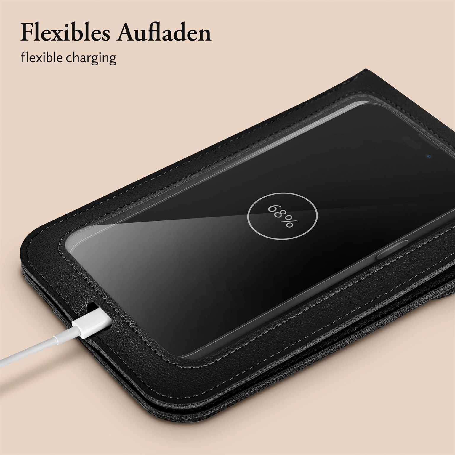 moex Handyhülle moex® CitySling für Samsung Galaxy A21s, Handytasche zum Umhängen kleine Handtasche mit Handyfach Touch-Fenster