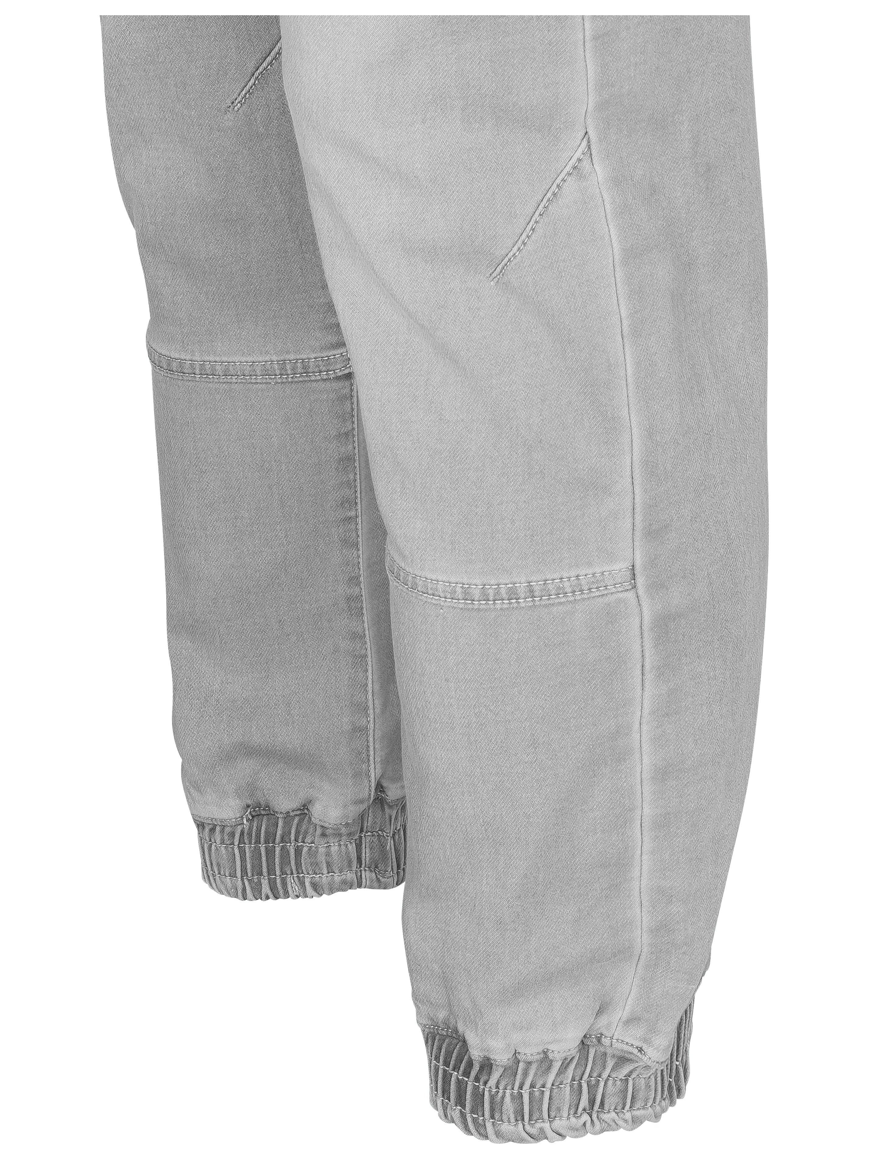 Vintage Indicode elastischem Grey lässige in mit Freizeithose Oltjon bequeme Jeansoptik Bund Schlupfhose