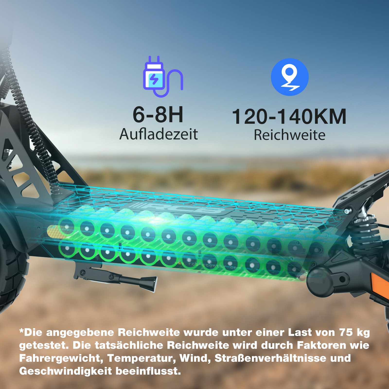 RCB E-Scooter D5/D5 PRO ABE (Ultra), NFC/Blinker/APP, 90-120KM Reichweite, 500,00 W, 20,00 km/h, (1 tlg), bis zu 120 km Reichweite, 10 Zoll pannensicherer Reifen, klappbar