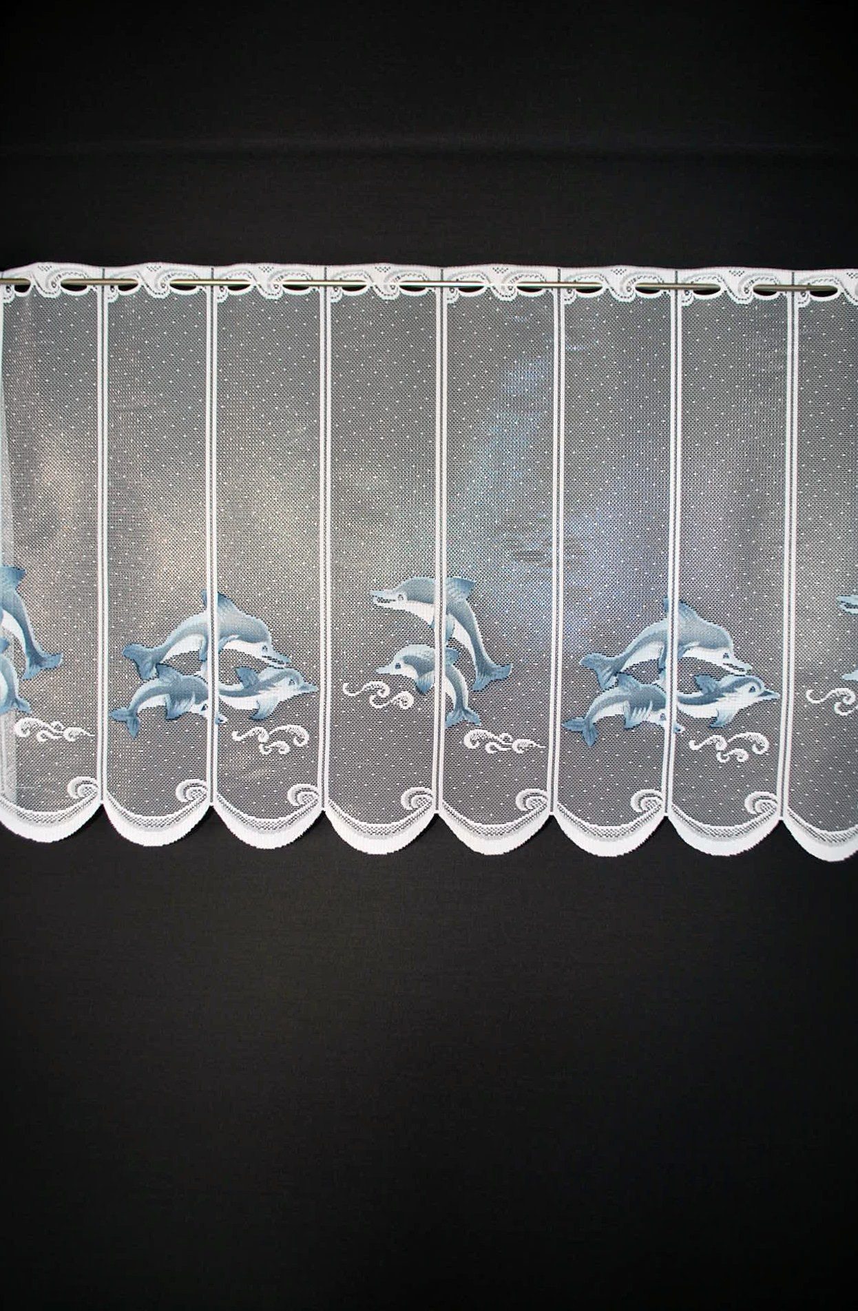 Gardinen Kranzusch Scheibengardine Delfin (1 St), Stangendurchzug, transpar günstig online kaufen