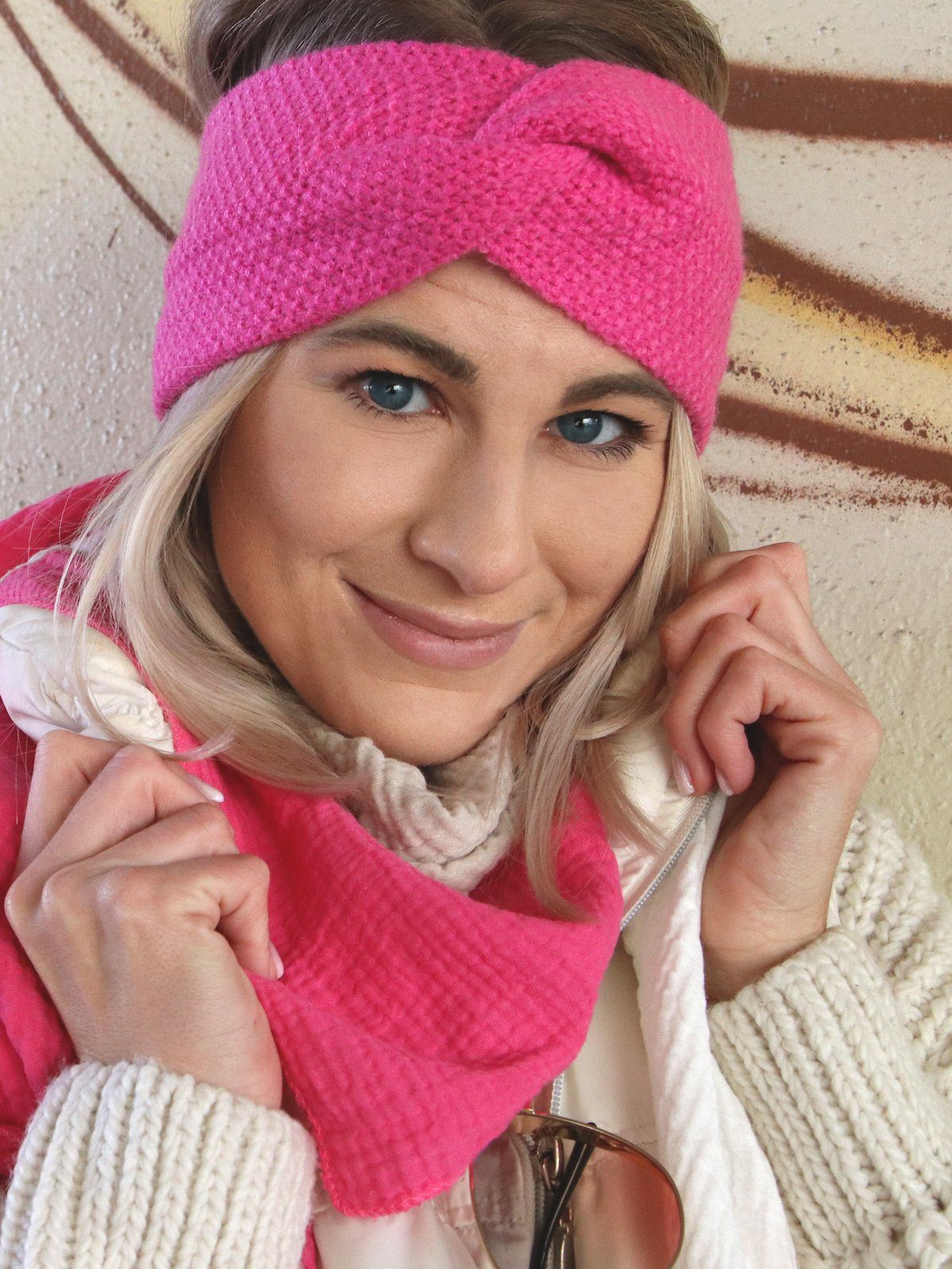 styleBREAKER Stirnband Strick Stirnband Reiskorn Muster (1-St)