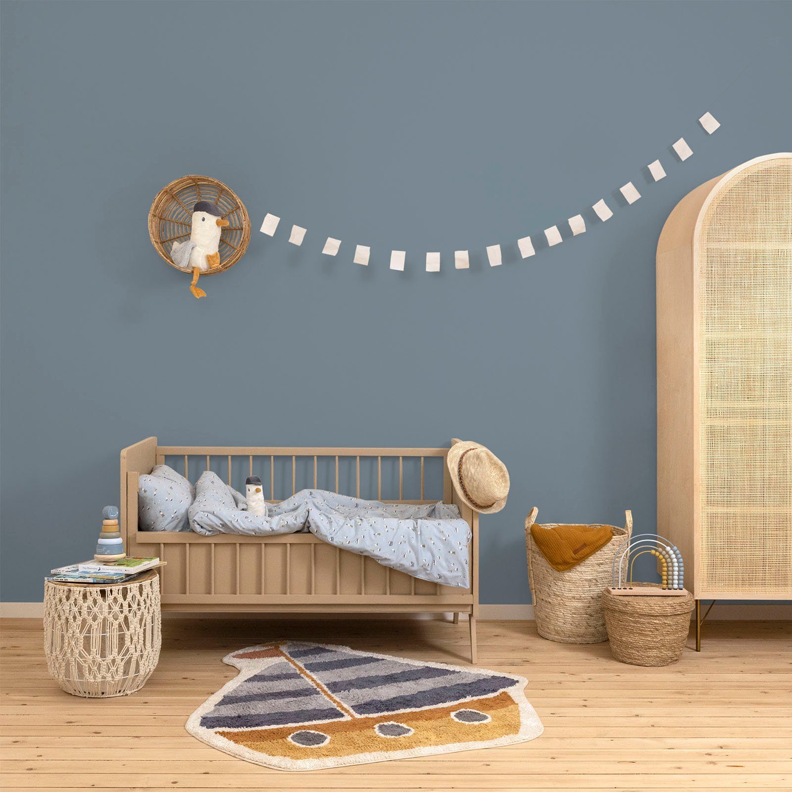 Wallpaint, Blau Wandfarbe matt, und LITTLE geeignet waschbeständig, Faded Kinderzimmer DUTCH für extra hochdeckend Blue