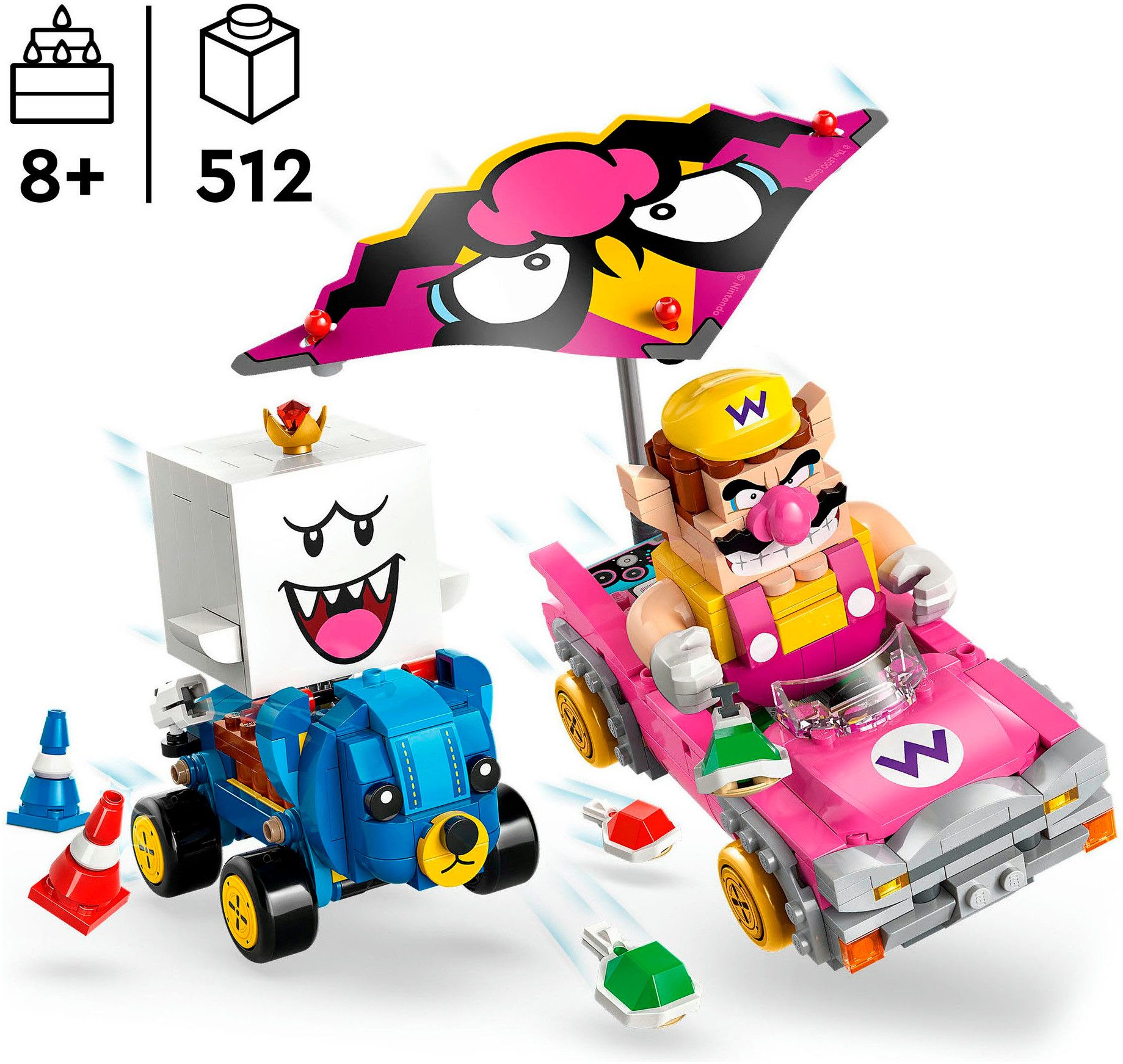 LEGO® Mario Kart – Wario & König Buu Huu (72038), LEGO Super Mario Konstruktionsspielsteine, (512 St), Made in Europe