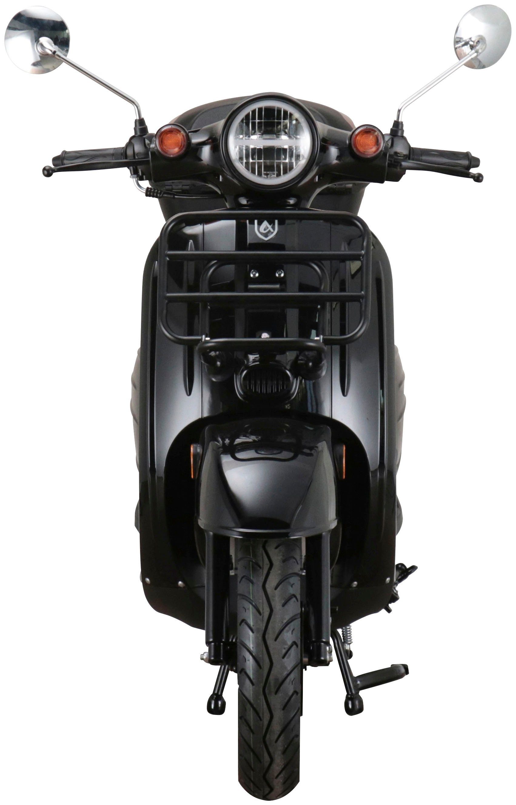 Motorroller schwarz 5, mit Alpha ccm, Adria, Motors 50 km/h, 45 Euro (Set, Topcase)