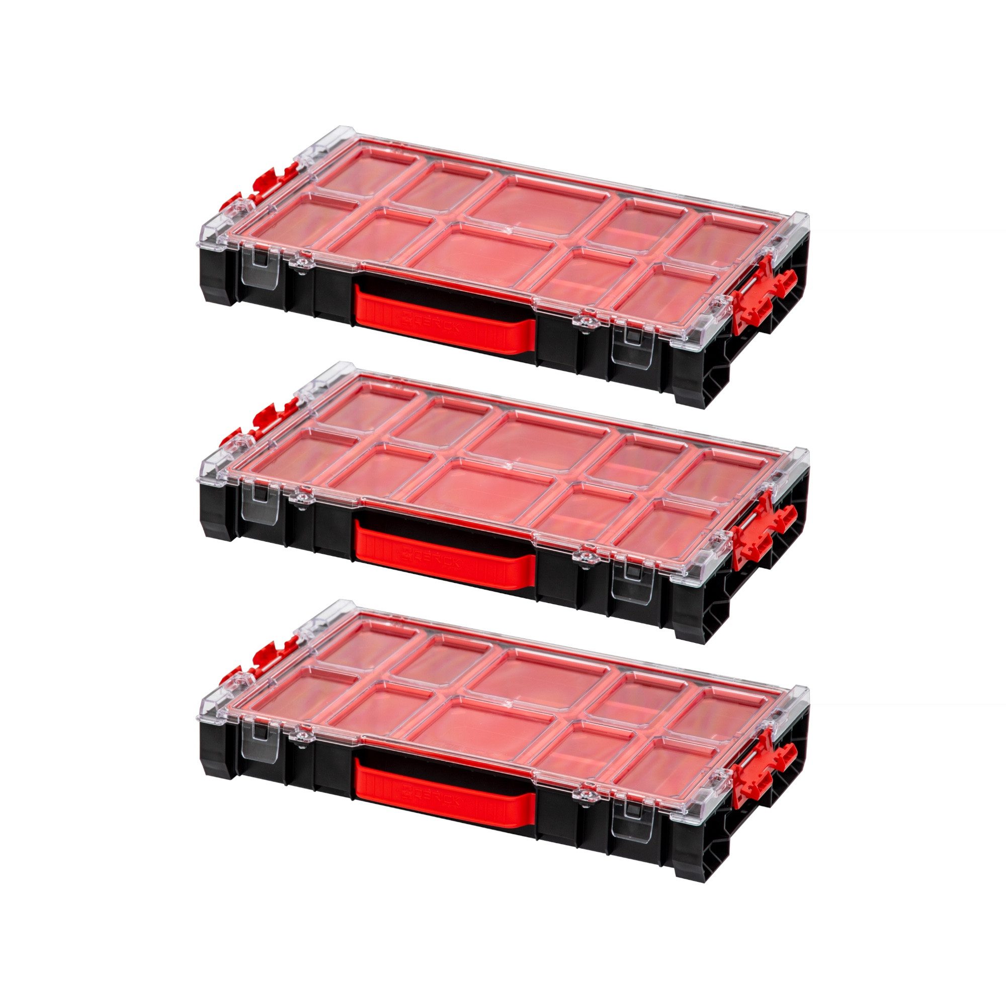 QBRICK System Werkzeugkoffer 3x PRO 100 Organizer 452 x 296 x 79 mm 5 l stapelbar IP54