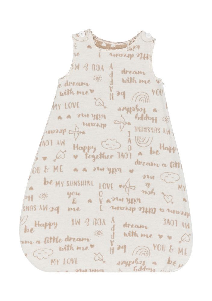 DAVID FUSSENEGGER Babyschlafsack Juwel 'sketchnotes' 70 cm - ca. bis 1 Jahr Natur