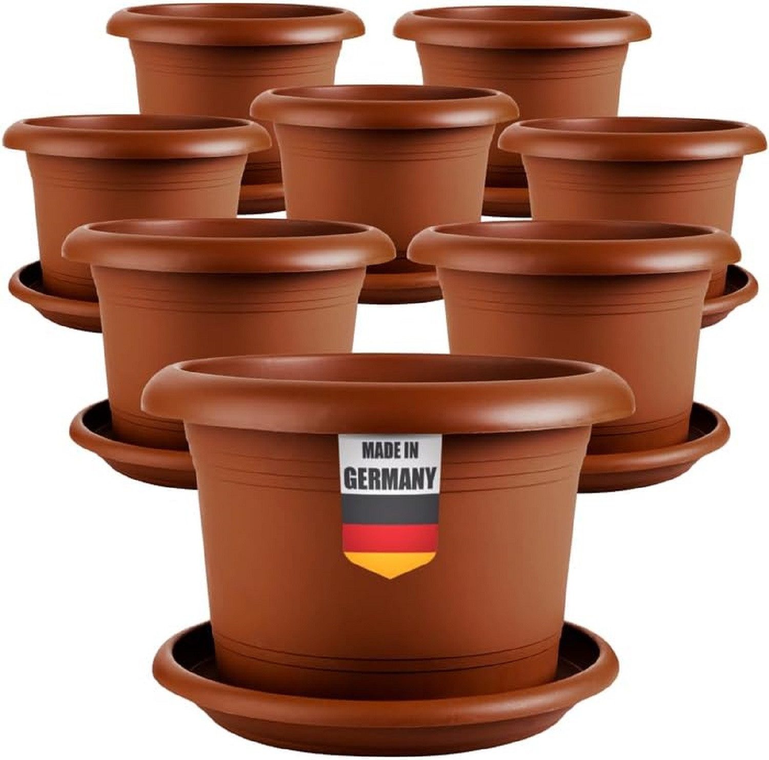 Terrakotta Blumentopf ø 23 Cm - Handgefertigt, Klassisch Konisch | Mit Abflussloch, Für Garten & Wohnung
