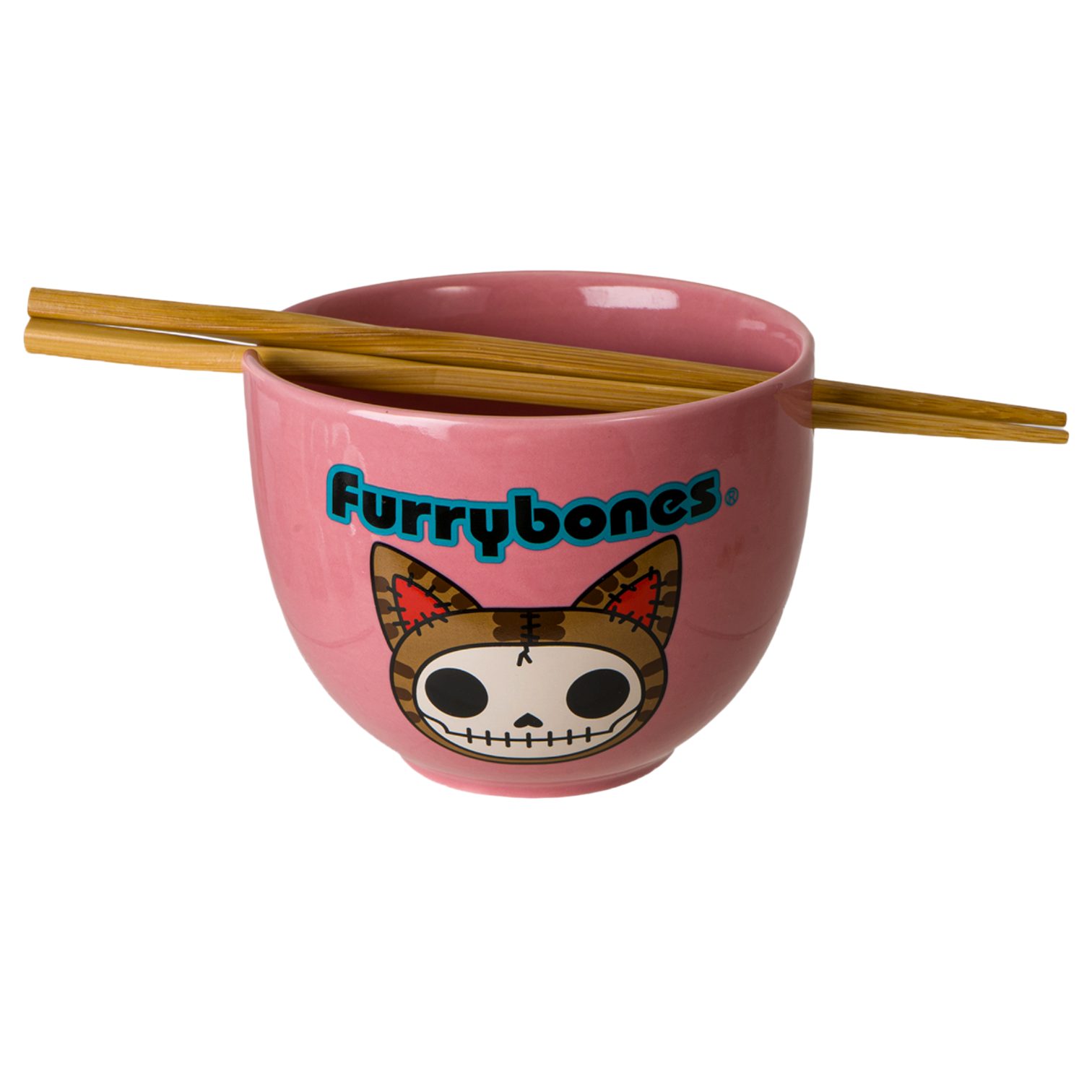 Dark-Desires Suppenschüssel Kawaii Furrybones „Maneki“ Ramen-Schüssel Set mit Essstäbchen