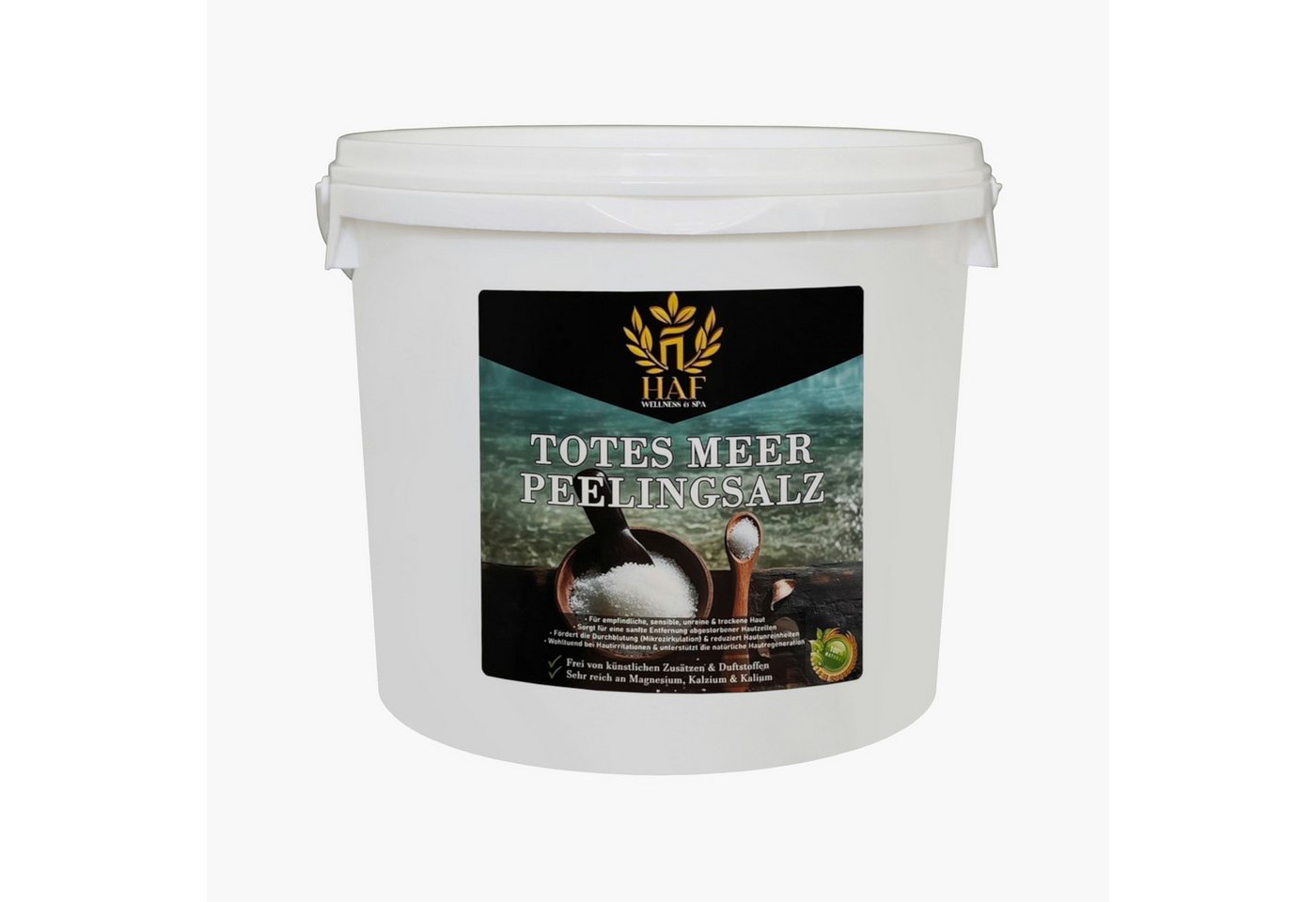HAF Salzpeeling Premium Totes Meer Peelingsalz 1-25kg reines Meersalz als Salz Peeling Je nach Auswahl im Beutel, Eimer oder Sack, 1-tlg., Naturbelassen direkt vom toten Meer