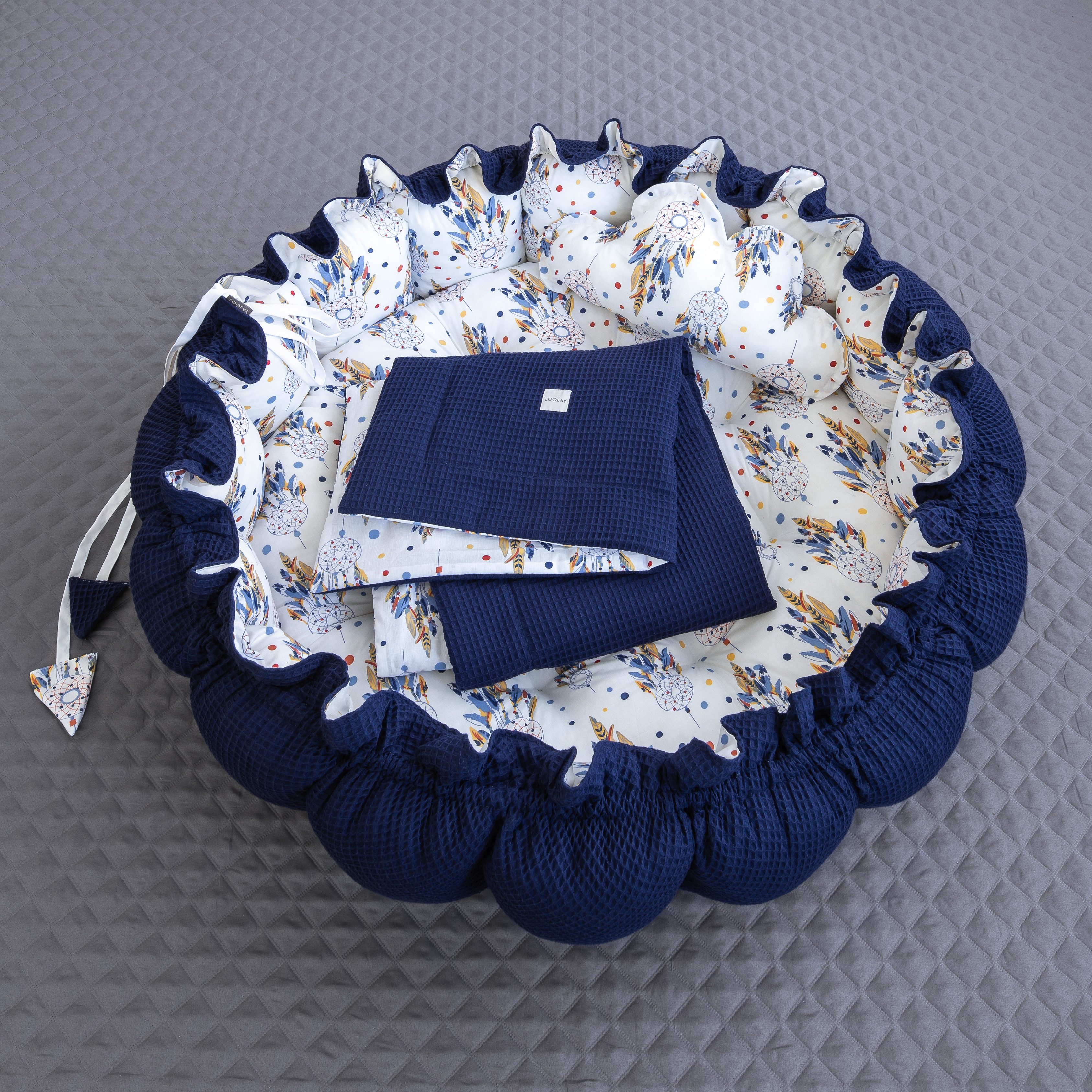 Loolay Bettnestchen Zweiseitig ENGELSNEST XXL Premium WAFFELPIQUE + Decke + günstig online kaufen