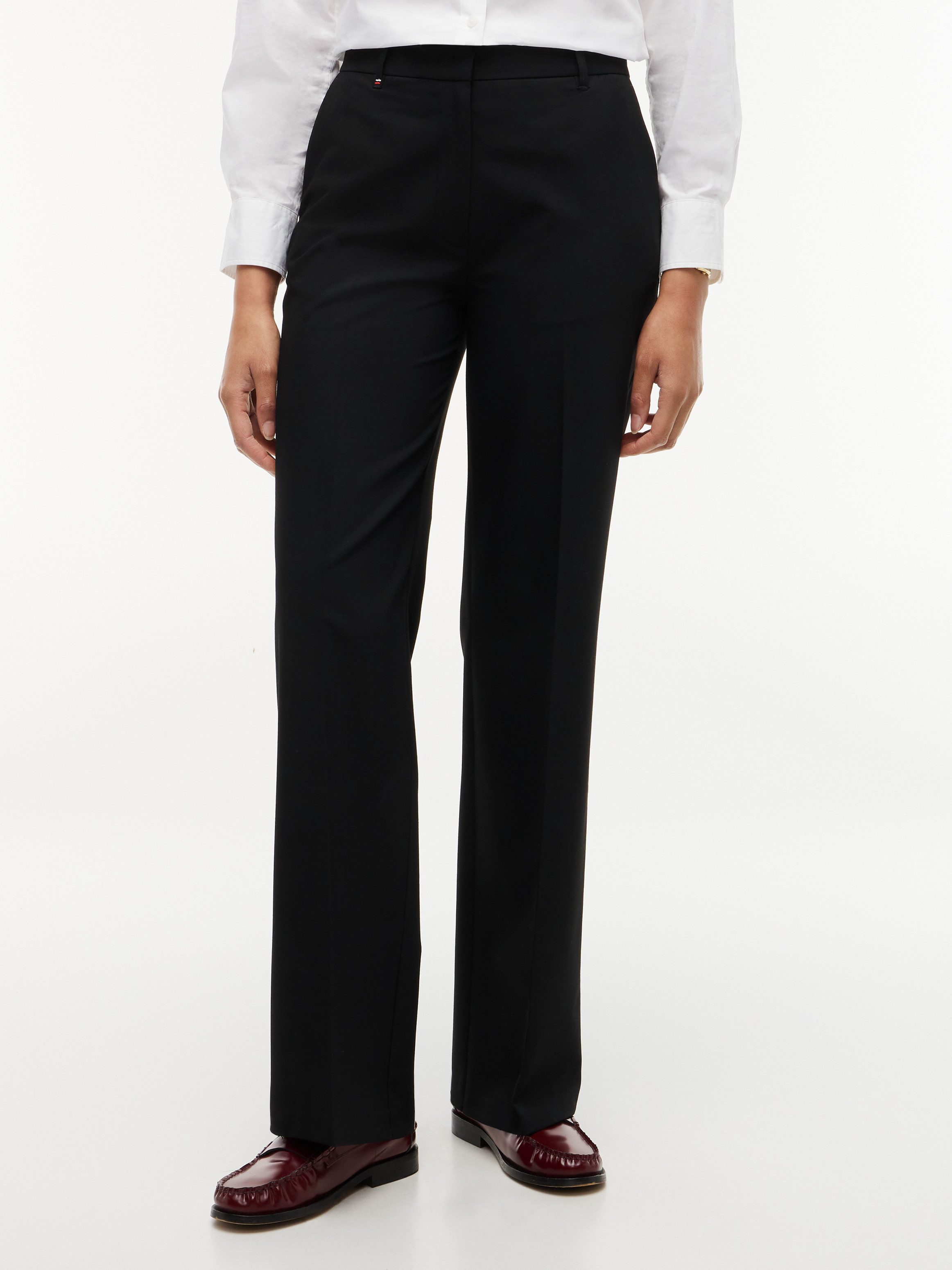 Tommy Hilfiger Anzughose VISCOSE BLEND STRAIGHT PANT Materialmix, straight fit, in großen Größen