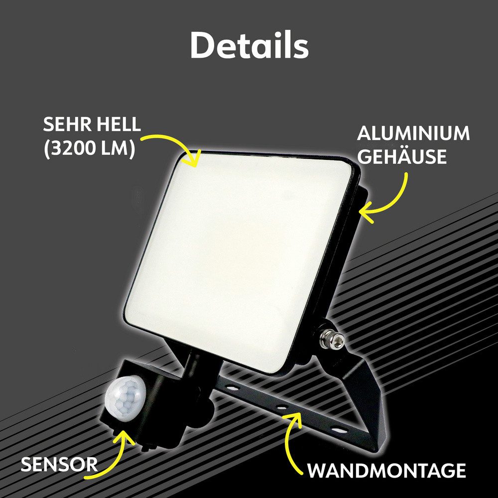 MÜLLER LICHT LED Flutlichtstrahler Müller-Licht Miami 21600063 LED-Außenstrahler 20 W Leuchtfarben: Neut