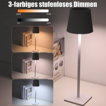 WILGOON LED Tischleuchte Tischlampe Kabellos,LED Touch-Dimmbare 3 Farben Akku tischleuchte, LED fest integriert, Kaltweiß, Naturweiß, Warmweiß, IP54 Wasserdichte, Abnehmbar Tischlampe mit USB-C, für Innen und Aussen