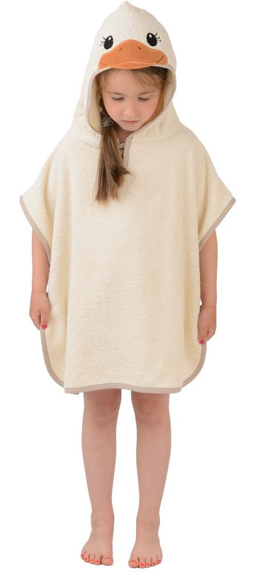 Wewo fashion Badeponcho 8036, Midilänge, Frottier, Kapuze, Kleinkindponcho