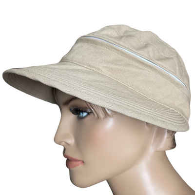 Taschen4life Sonnenhut Visor Cap 2in1 Sonnencap Basecap & Sonnenschutz in Einem, unisex, aus Leinen