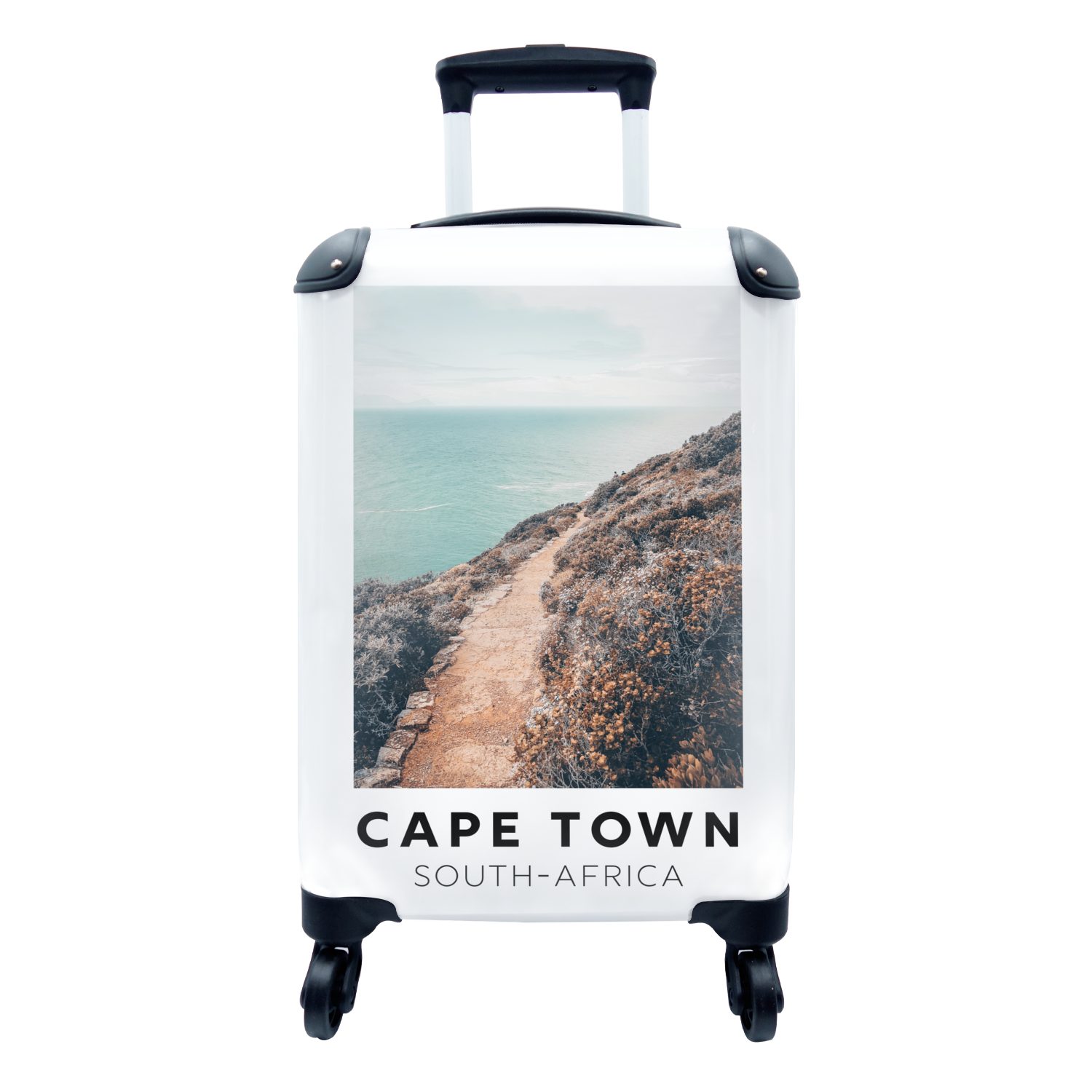 MuchoWow Handgepäckkoffer Südafrika - Straße - Natur - Meer, 4 Rollen, Reisetasche mit rollen, Handgepäck für Ferien, Trolley, Reisekoffer