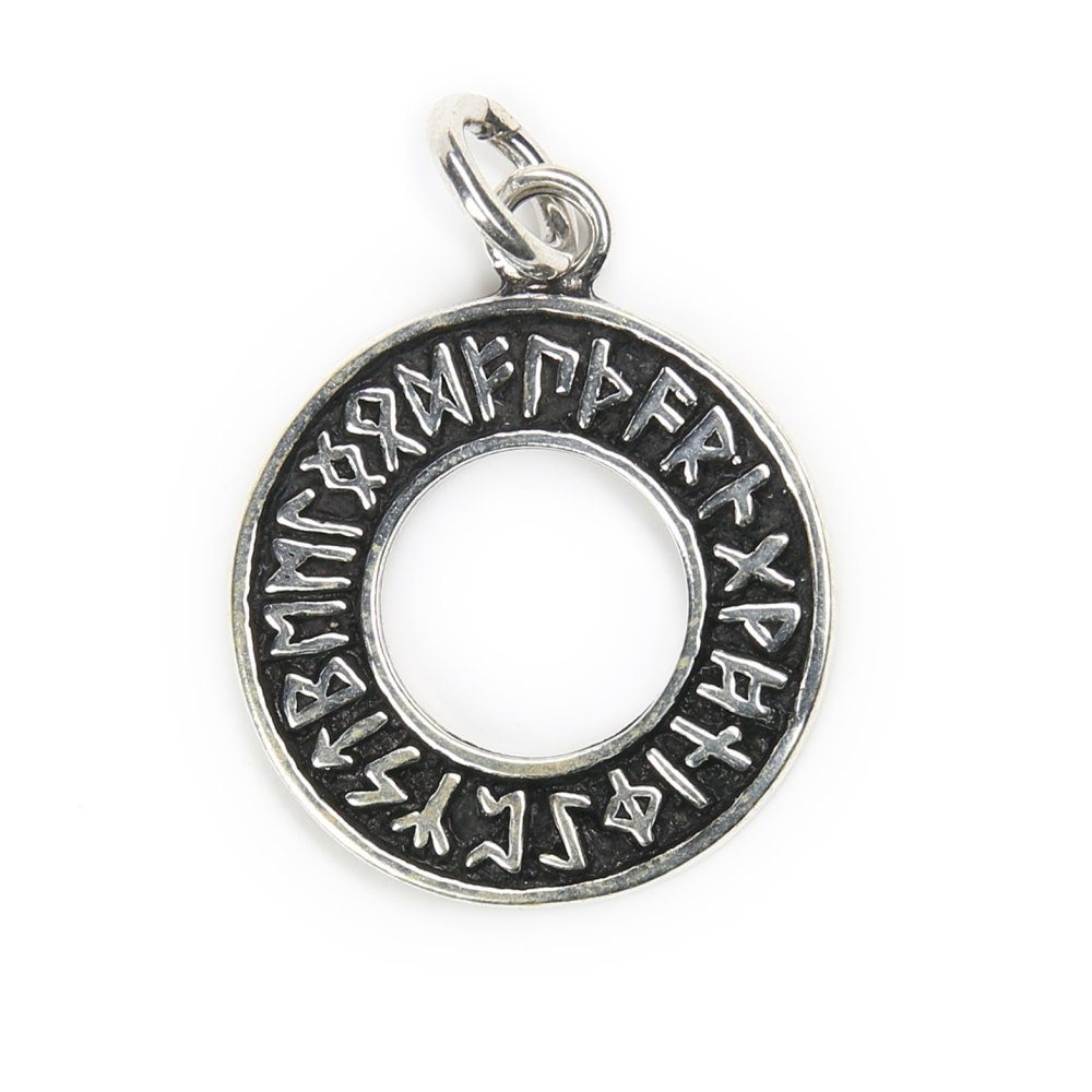 Kettenanhänger Runenkreis Talisman 925 Silber 2,3cm Skandinavisc