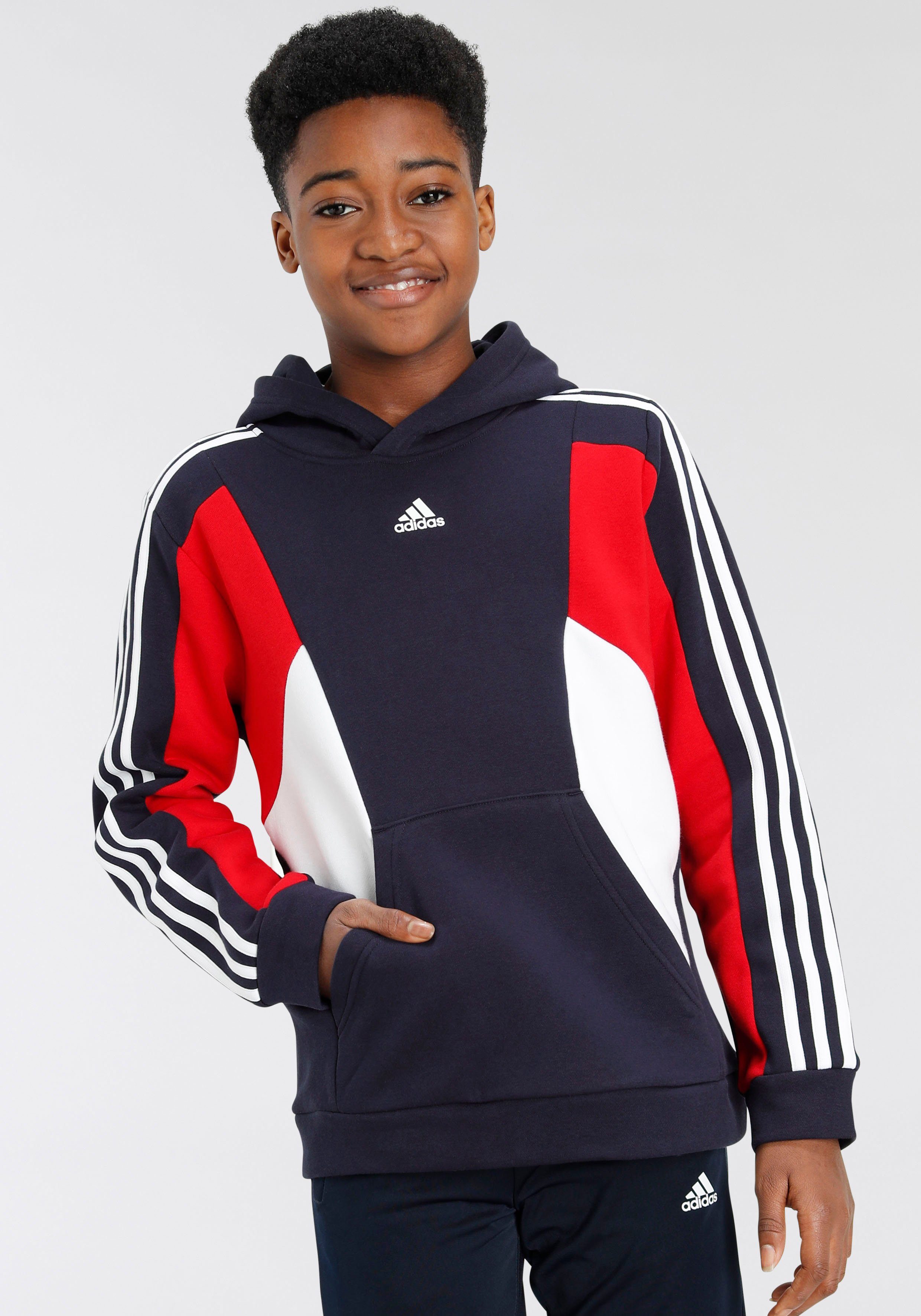 Scarlet / Better HOODIE Sportswear adidas COLORBLOCK Legend / 3STREIFEN Sweatshirt Ink White