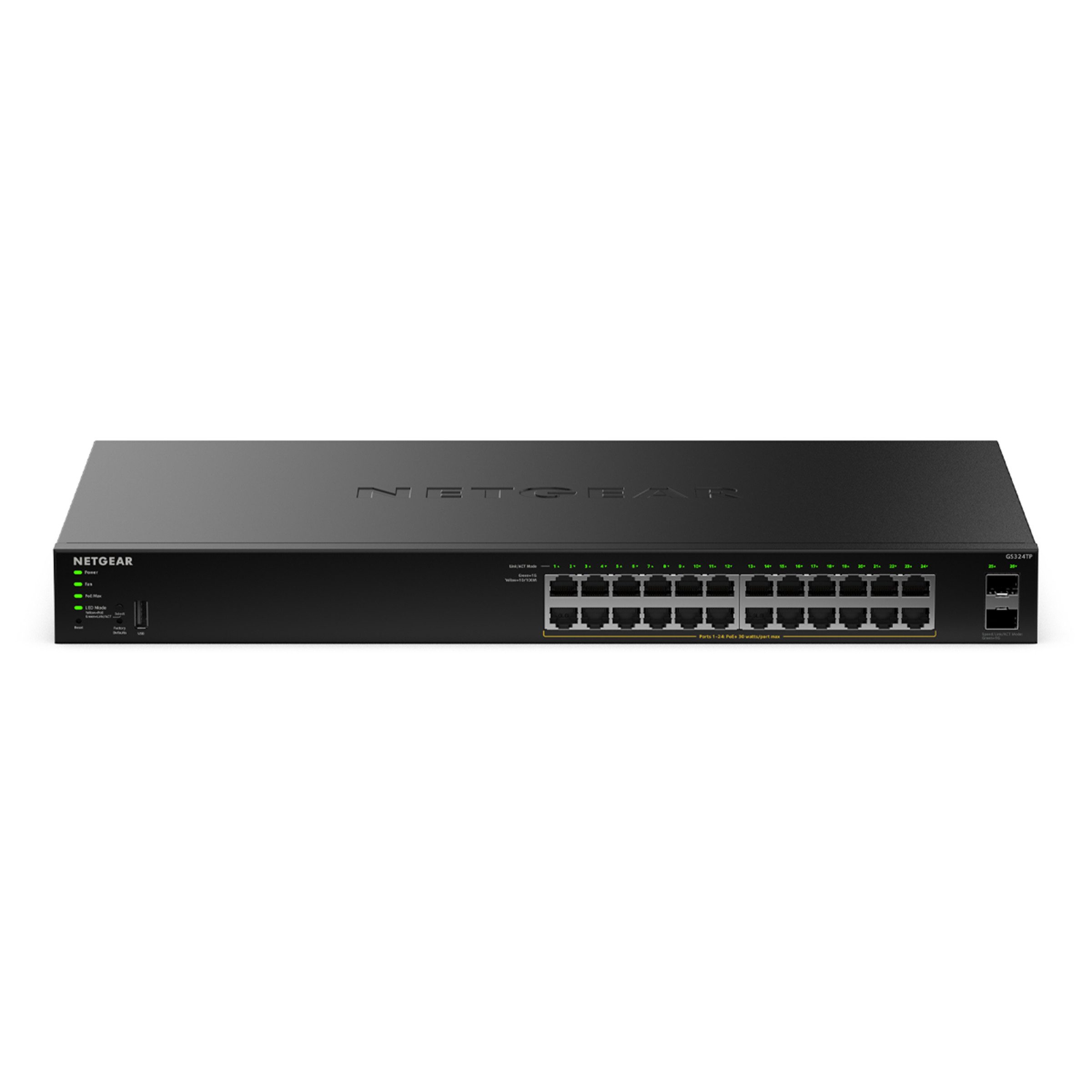 NETGEAR GS324TPv2 - 24-Port Gigabit PoE+ Smart Switch Netzwerk-Switch (Webbasierte Smart-Switch-Verwaltung)