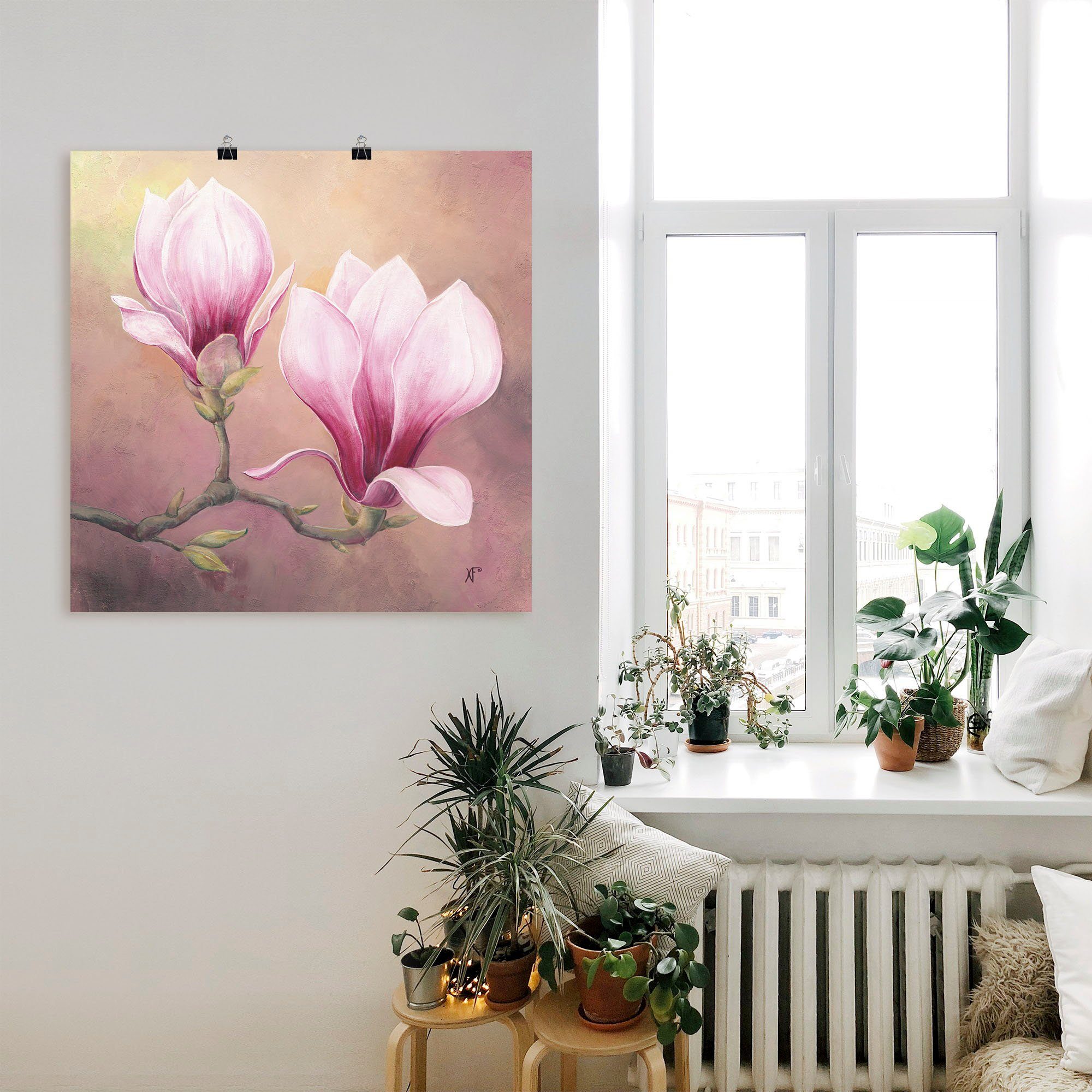 Artland Magnolie, Blumenbilder St), Größen als oder Alubild, Wandaufkleber Leinwandbild, Poster in Späte Wandbild versch. (1