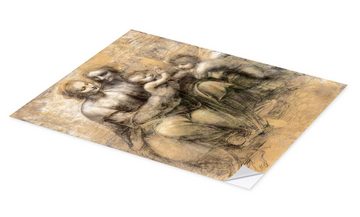 Posterlounge Wandfolie Leonardo da Vinci, Jungfrau und Kind mit St. Anna, Illustration