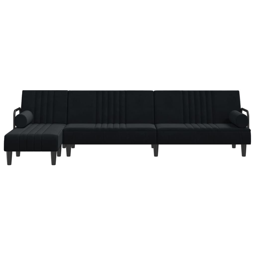 vidaXL Sofa Schlafsofa in L-Form Schwarz günstig online kaufen