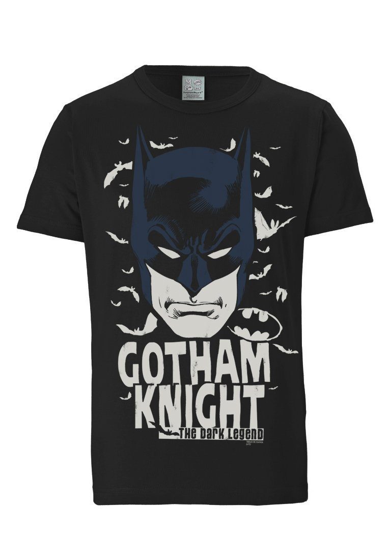 - Batman LOGOSHIRT mit T-Shirt Knight Frontprint coolem Gotham