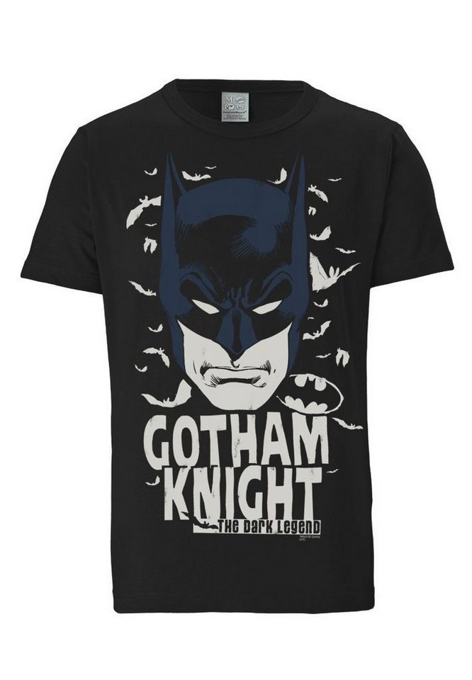 - mit in Batman Germany coolem langlebigem Knight hochwertigem, Frontprint, Mit Gotham Printed - T-Shirt LOGOSHIRT Siebdruck