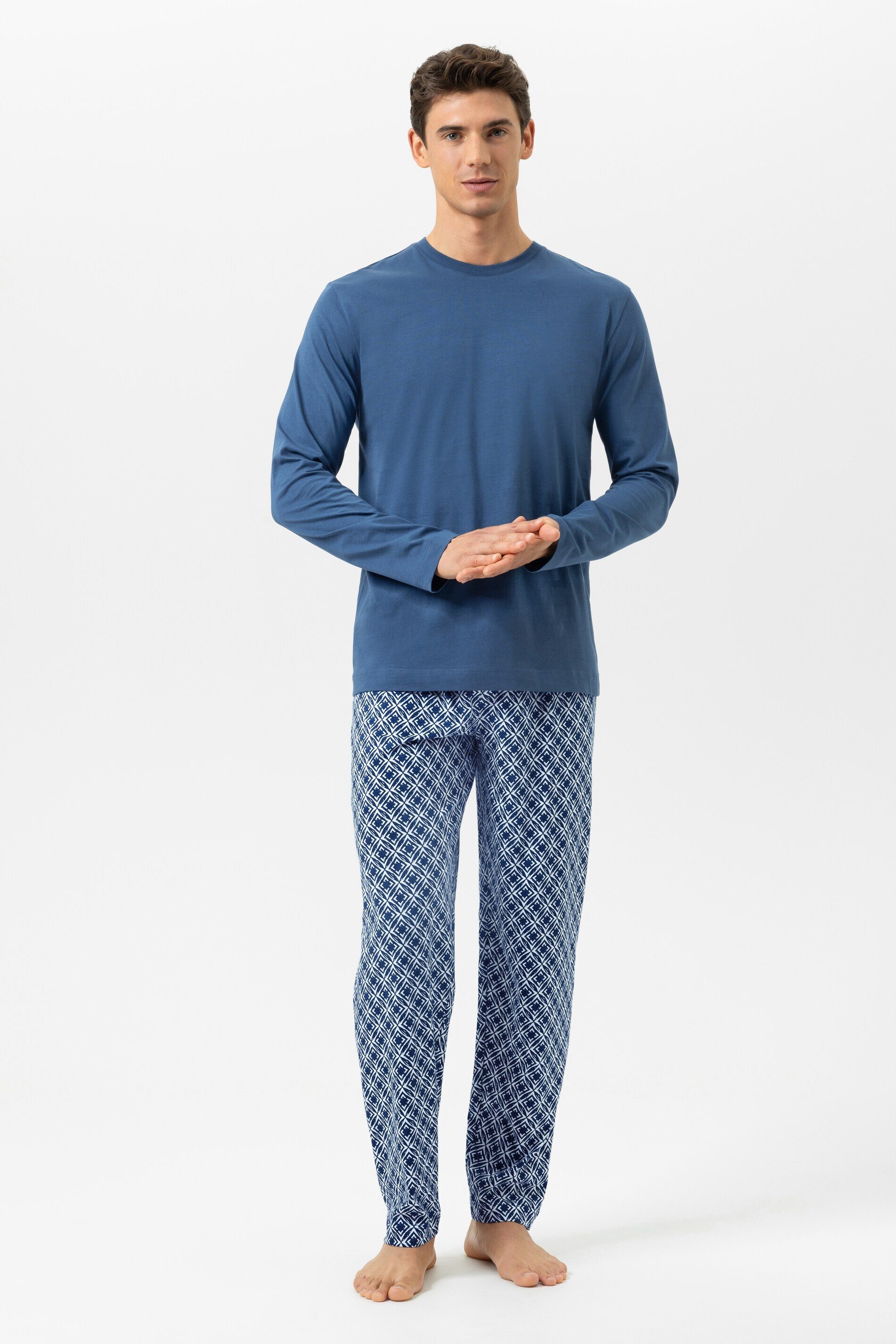 Schlafanzug Mey Anzug lang Serie Silhouettes mit Print Pyjama