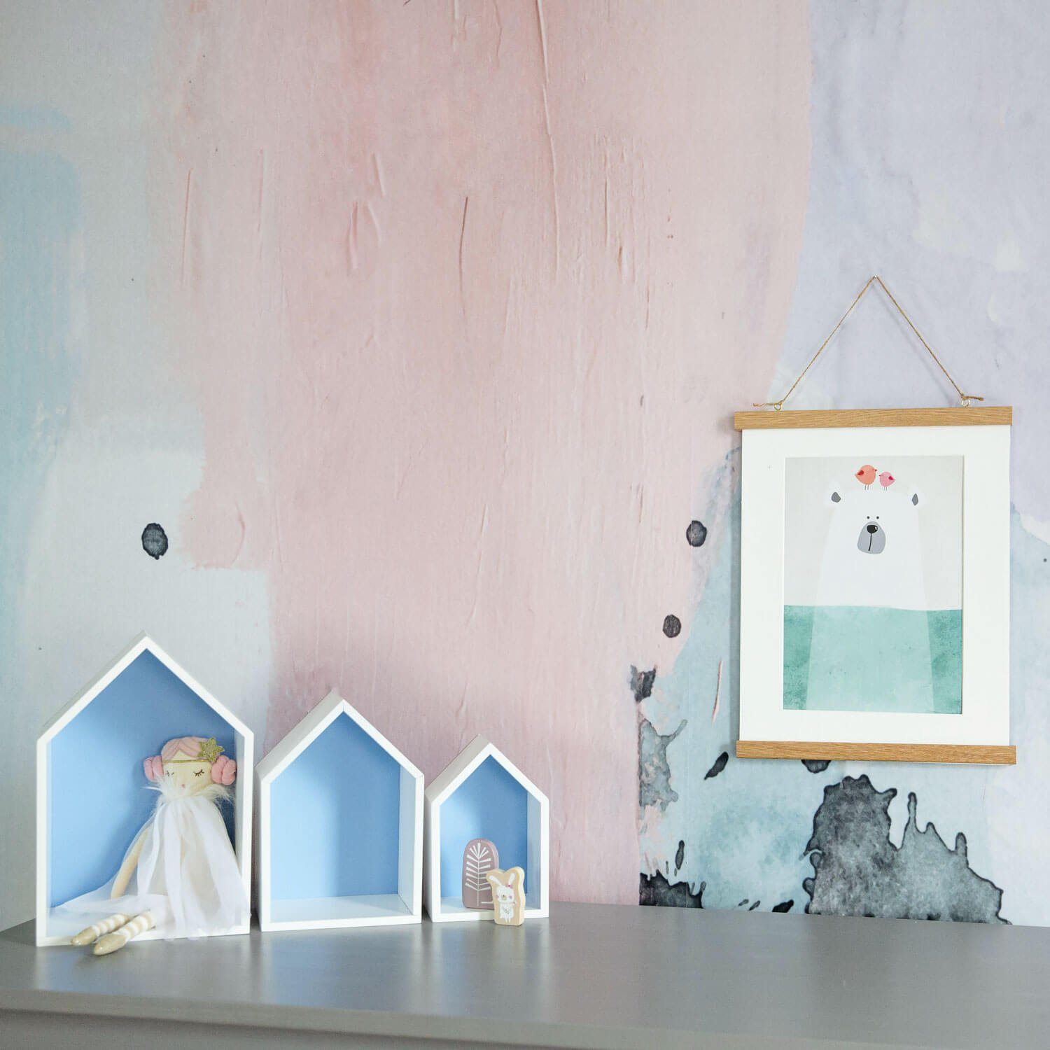 Haus Design, Blau Regalelement im Puckdaddy GmbH (3er-Set) Elise dekorativen