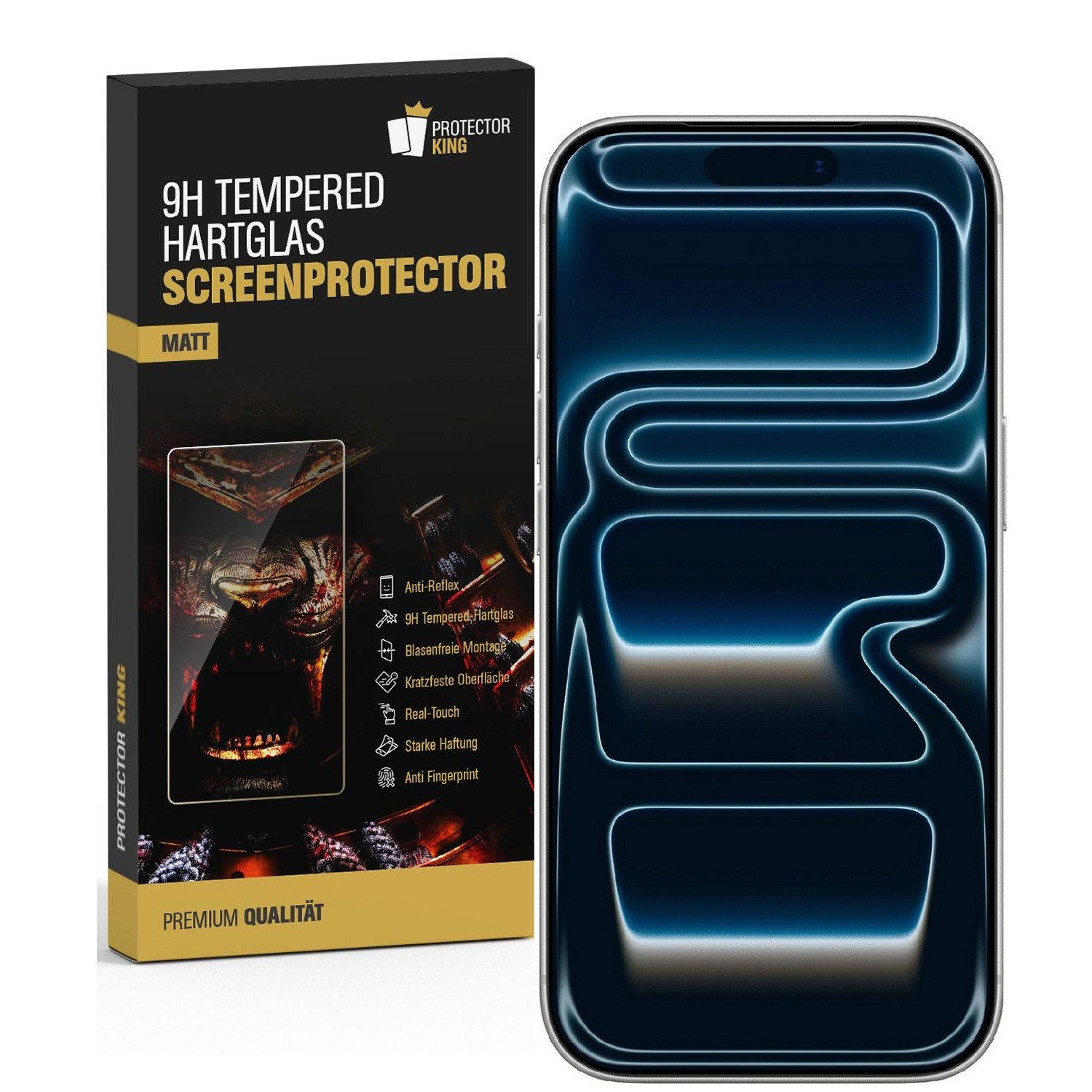 Protectorking Displayschutzfolie 3x 9H Panzerglas matt entspiegelt Tempered Glass Screen-Protector für Apple iPhone 17 Pro Max, 3 Stück, Displayschutz gegen Stöße, Kratzer, Schmutz und Abnutzung