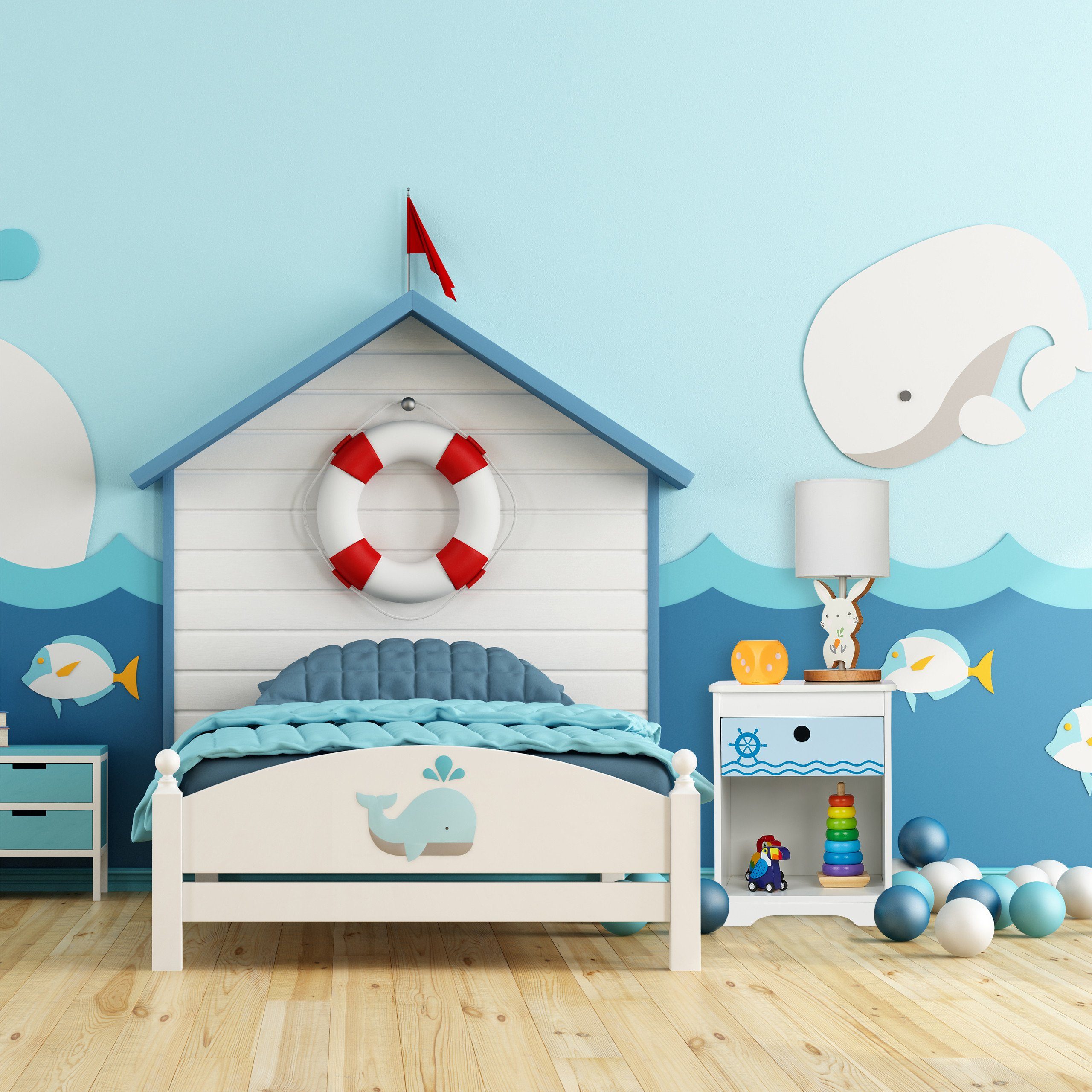 relaxdays Nachttisch für Kinder mit Schublade günstig online kaufen