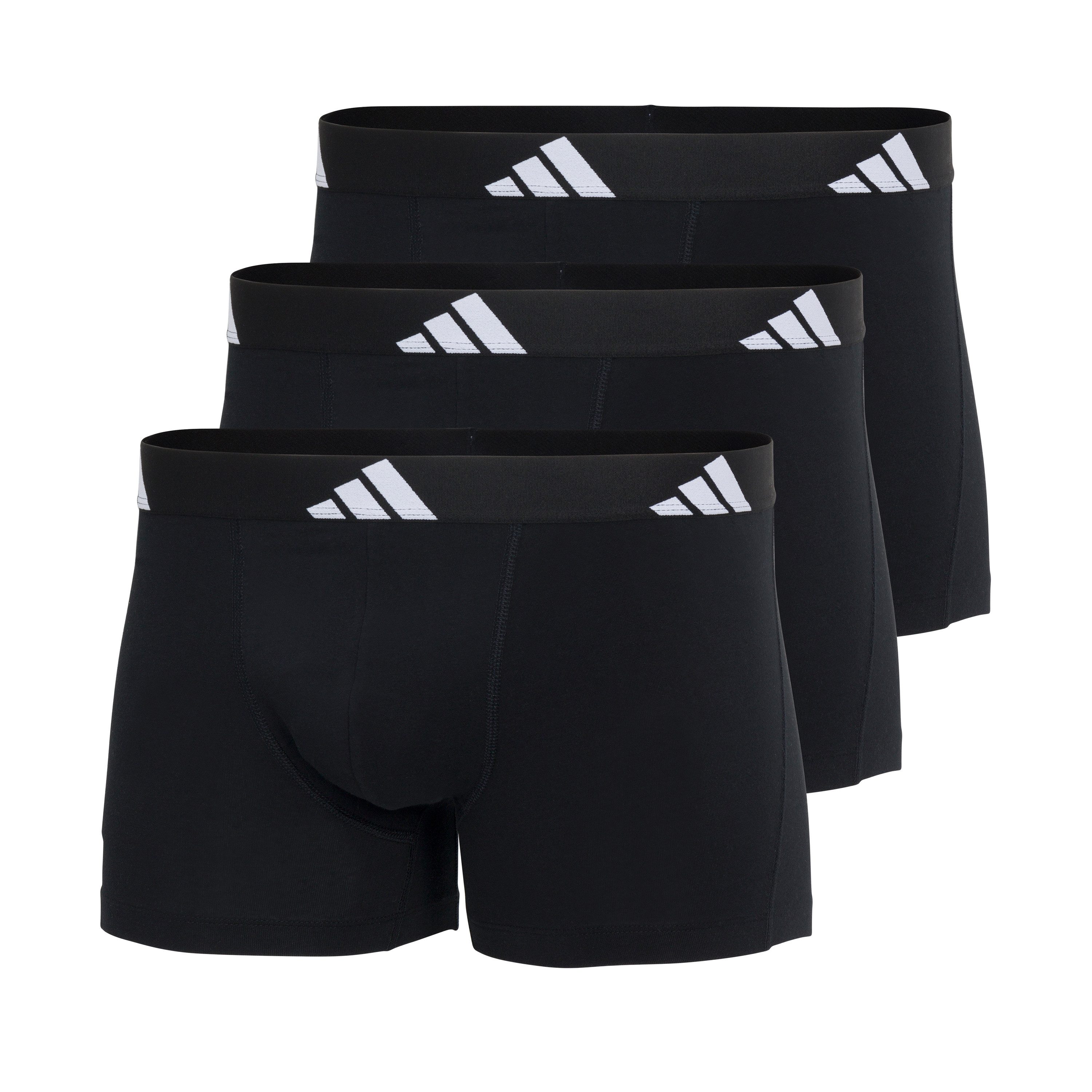 adidas Sportswear Trunk Active Flex Cotton (3er Pack) elastischer Logo-Bund, ohne Eingriff, Single Jersey-Qualität