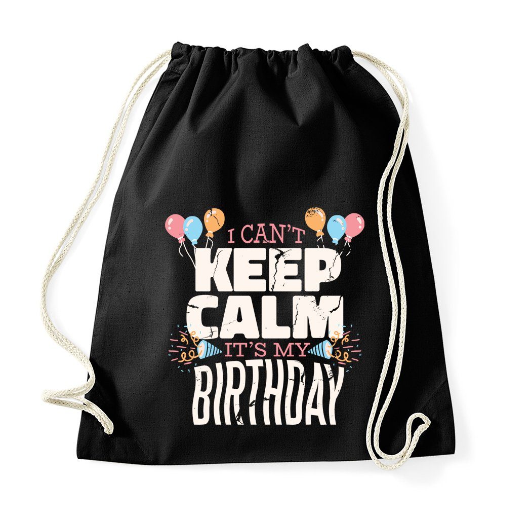 Turnbeutel "Keep Calm It´s My Birthday" Baumwoll Tasche Turnbeutel