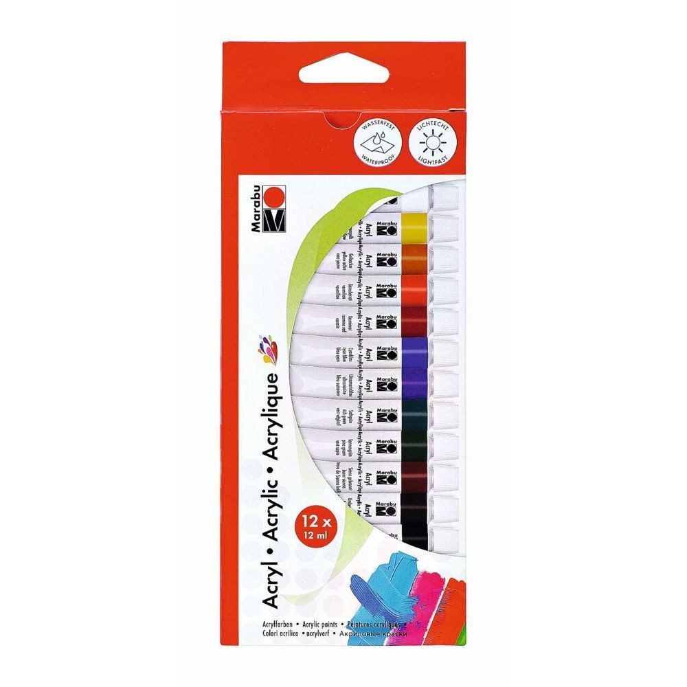 Marabu Acrylfarbe Marabu Acrylfarben Set 12x12ml