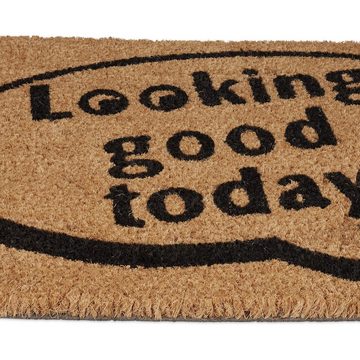Fußmatte Fußmatte Kokos "Looking good today", relaxdays, Höhe: 15 mm
