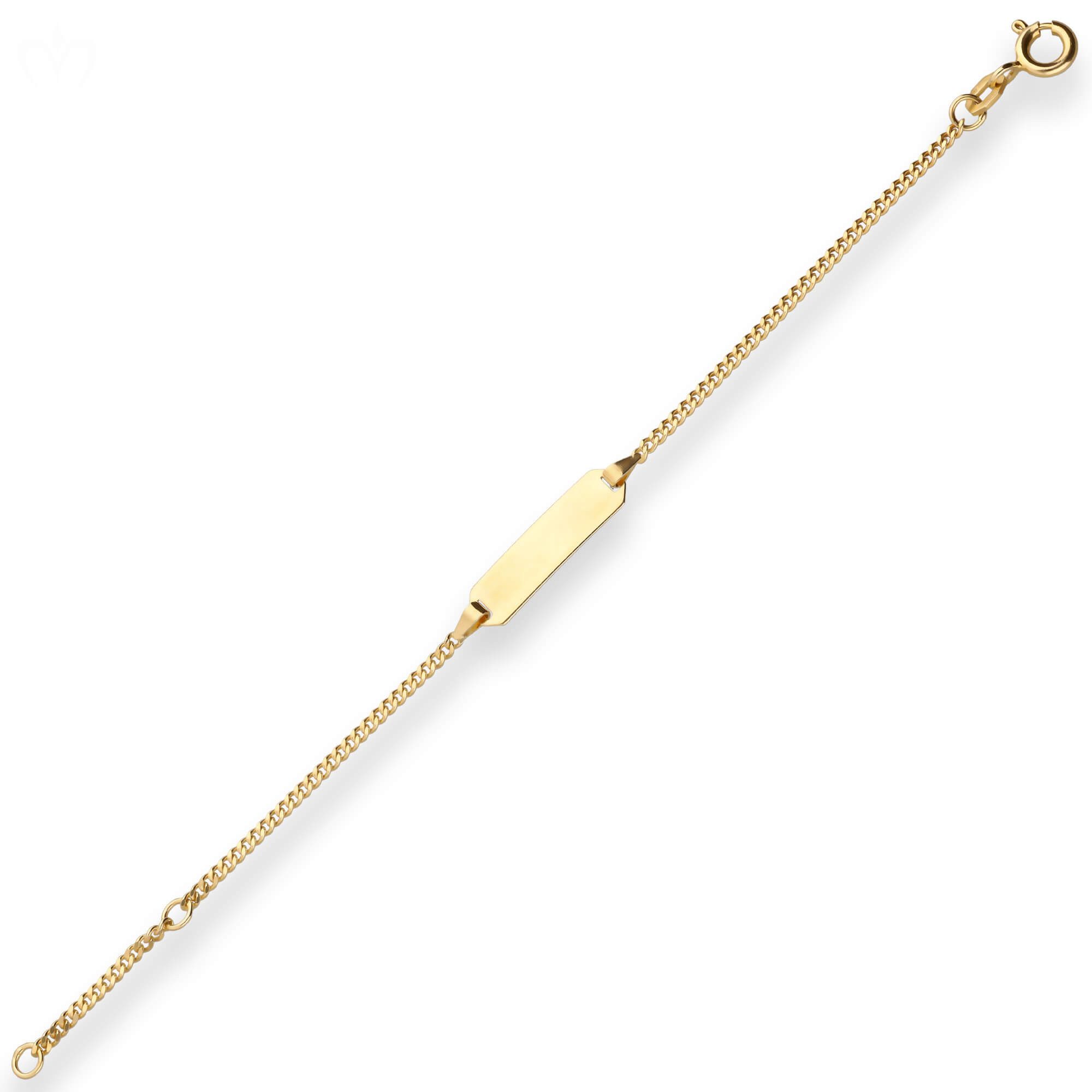 Schmuck Krone Goldarmband 1,7mm Id-Armband Panzerkette aus 333 Gelbgold 16cm, Gold 333