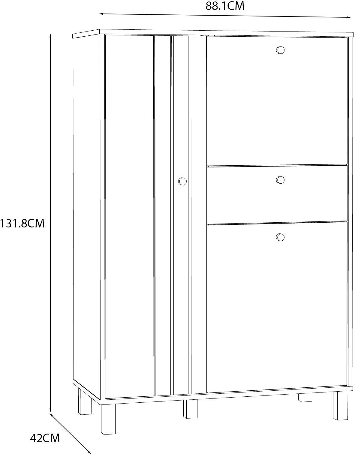 FORTE Highboard Killarney, Highboard, Soft Close, Stauraum