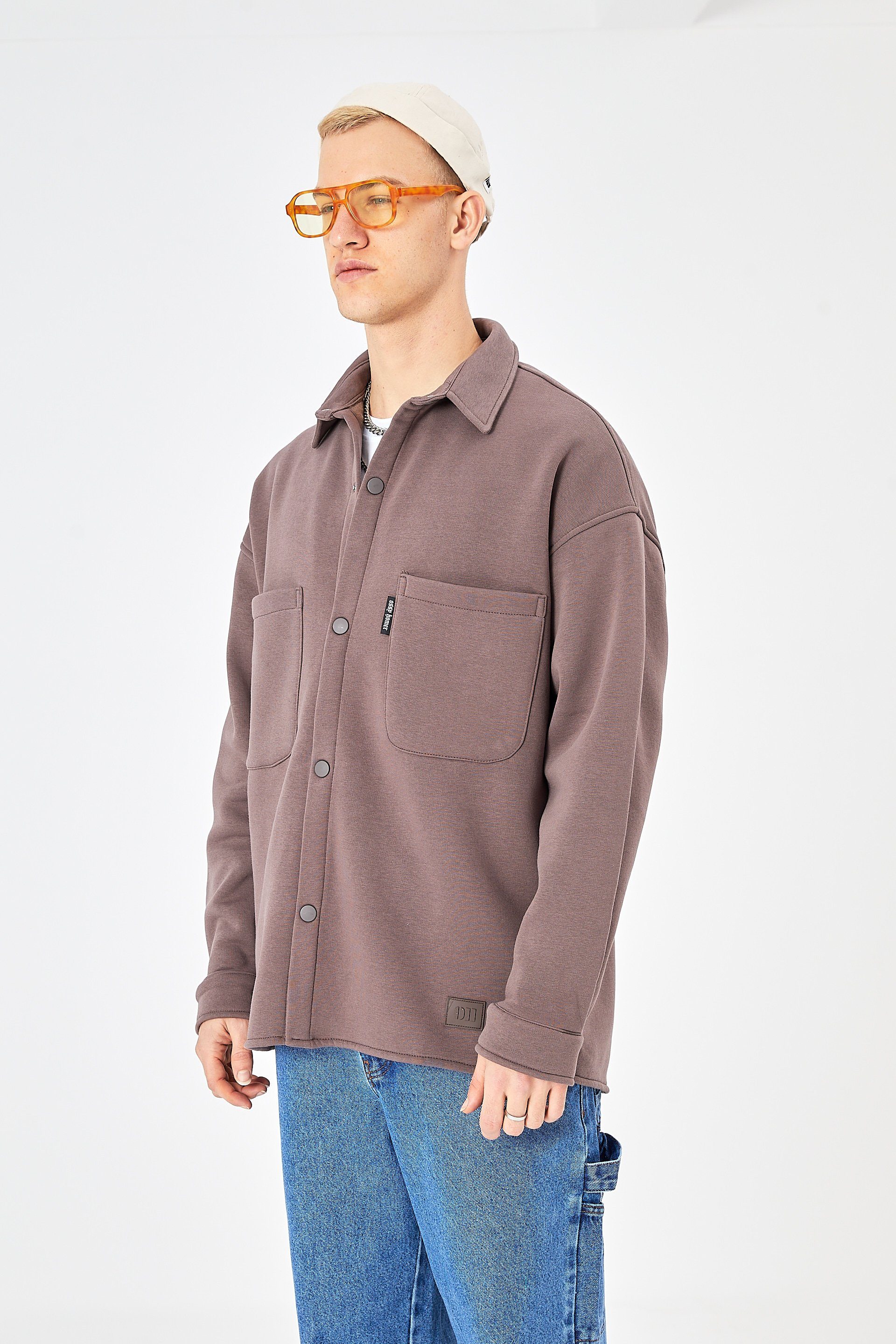 COFI Casuals Hemdjacke aus Baumwolle in Oversize Fit Übergangsjacke günstig online kaufen