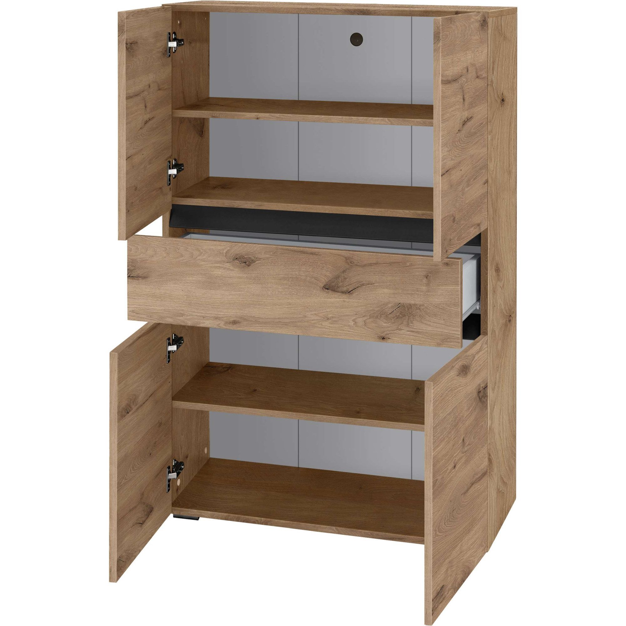Home affaire Midischrank Wisla mit 4 Türen & 1 Schublade, Breite 76 cm, Höhe 130 cm