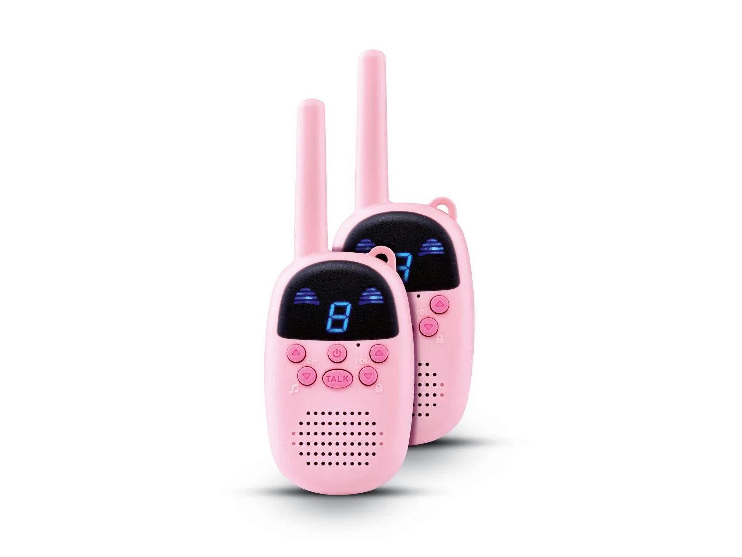 SilverCrest Walkie Talkie Silvercrest Kinder Walkie Talkie Set Funk Funkgerät bis 8km, (2-St., 2x Walkie-Talkies, 2x Gürtelklemmen, 6x AAA (LR03) Batterie), Tastenverriegelungs-Funktion (Key-Lock)